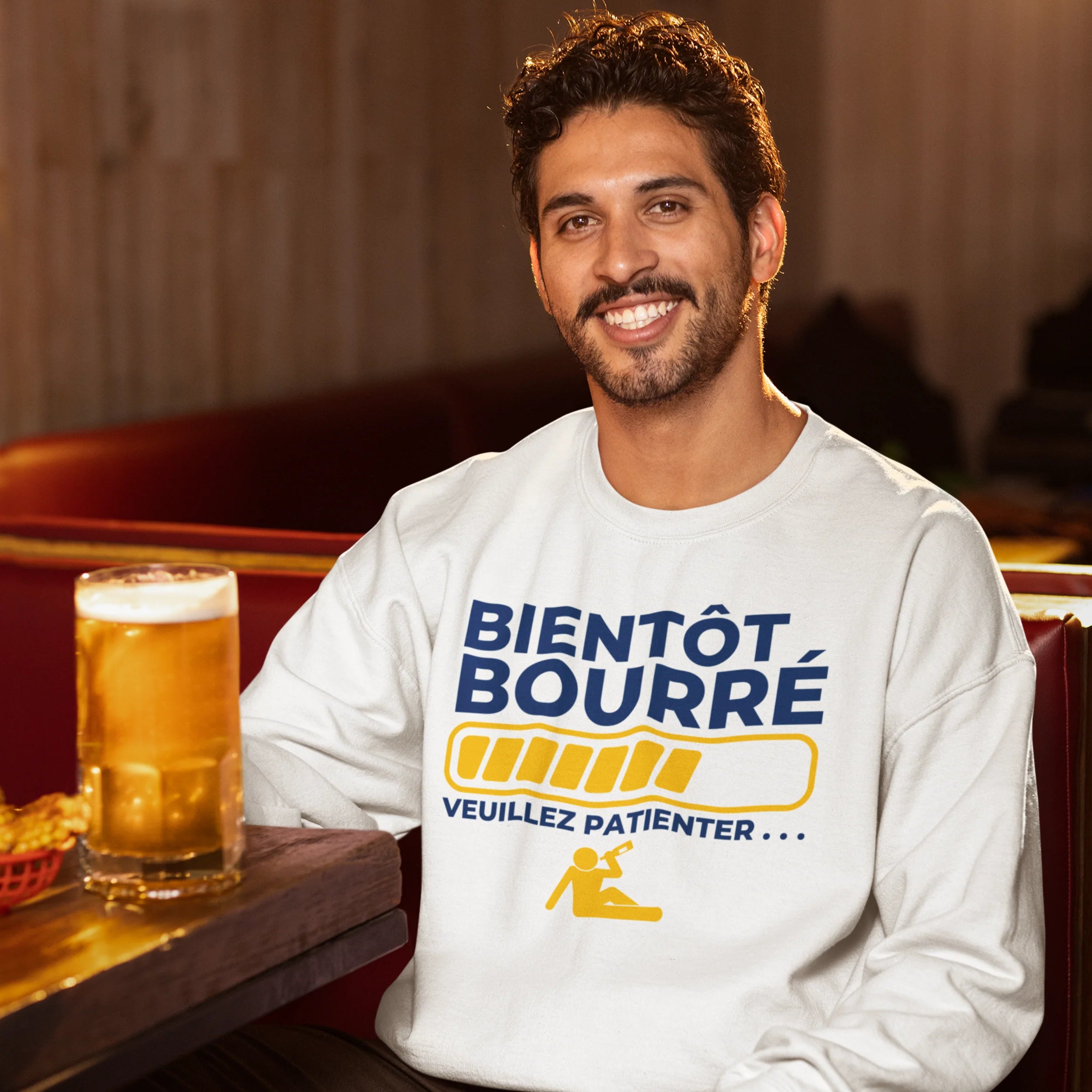 Sweatshirt Humour Apéro Vin - Cadeau Drôle Pour Homme - Coupe Classique - 241g - 7