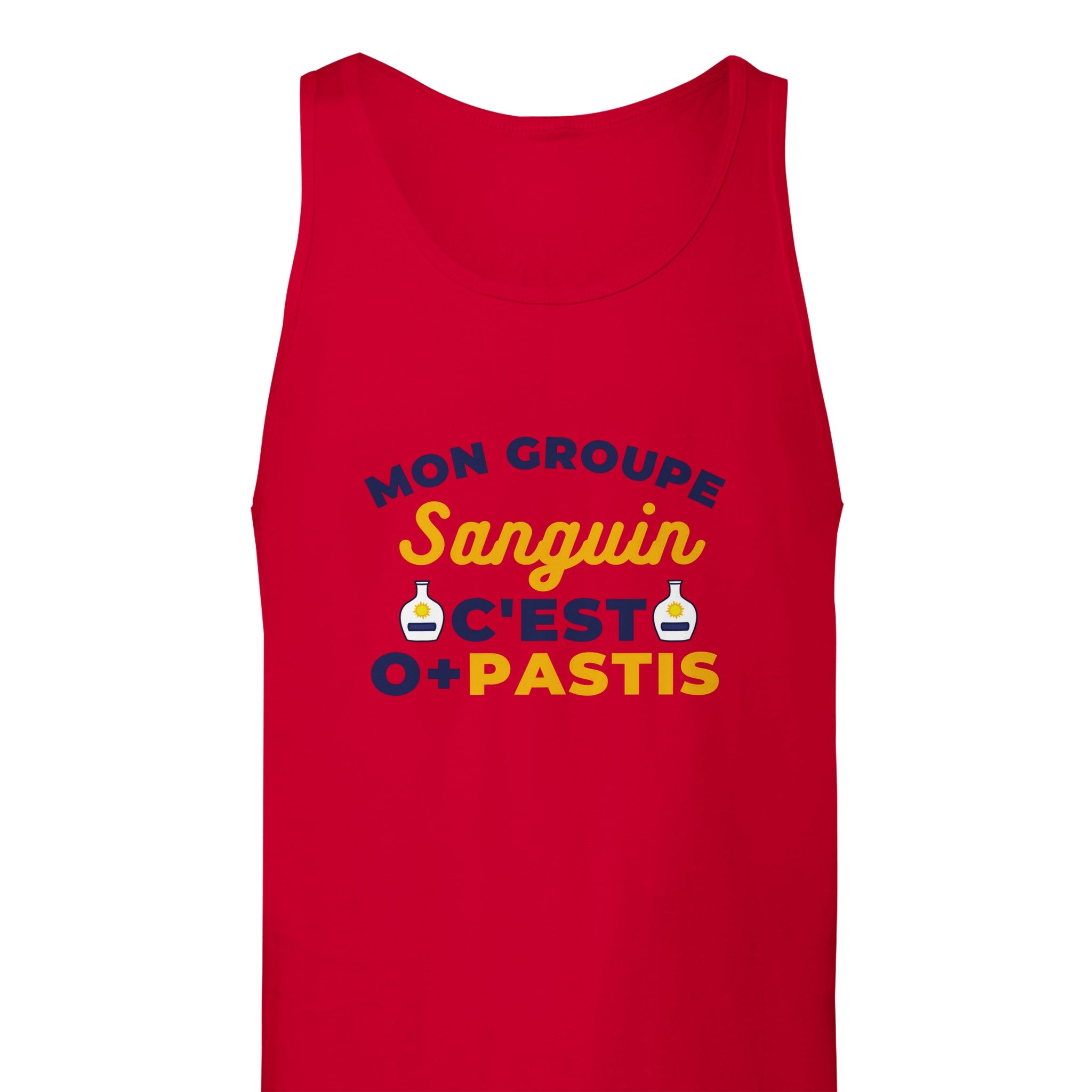 Débardeur Pastis "Mon groupe sanguin c'est O+Pastis" | Mixte.