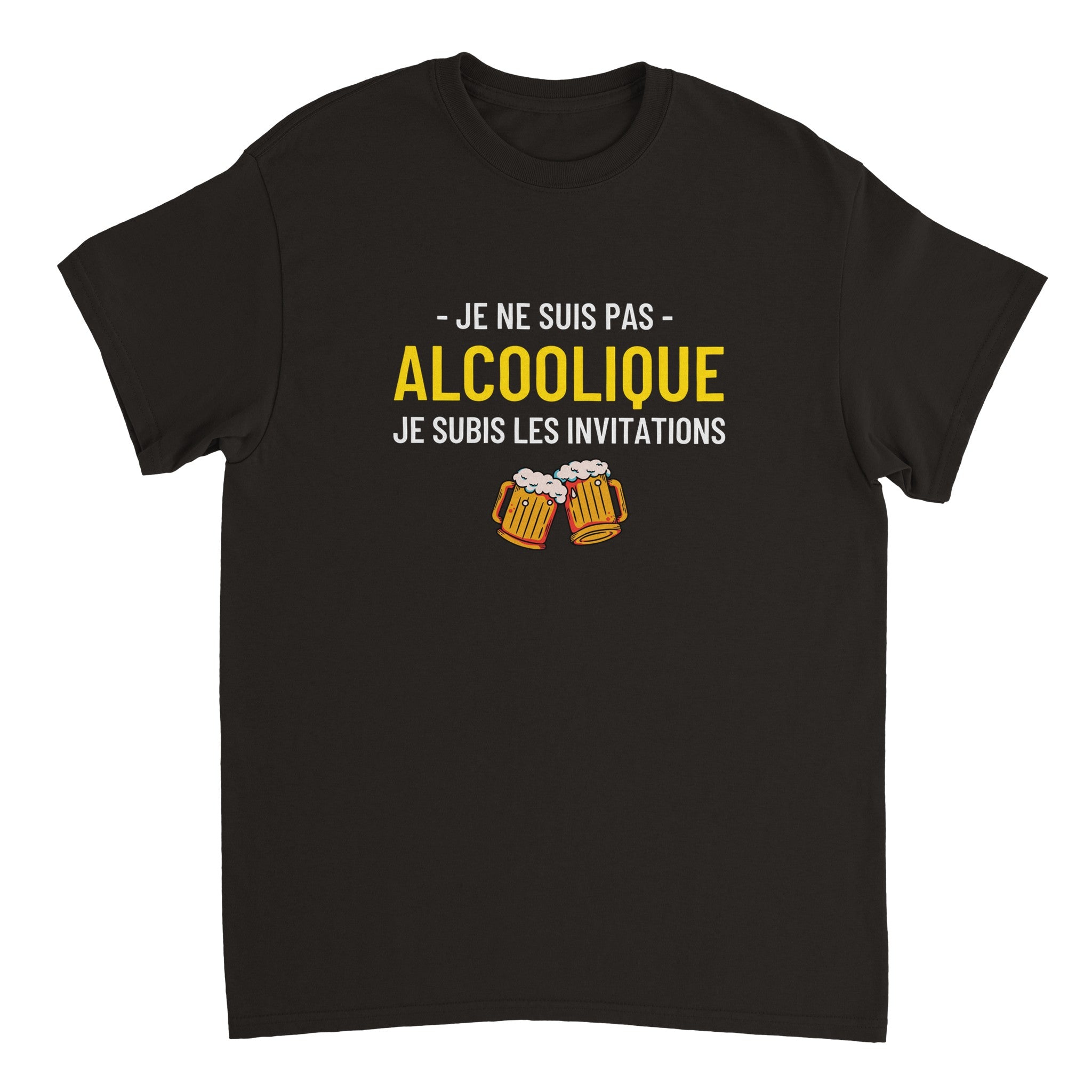 T-shirt Apéro "Je ne suis pas alcoolique je subis les invitations" | Mixte French Humour