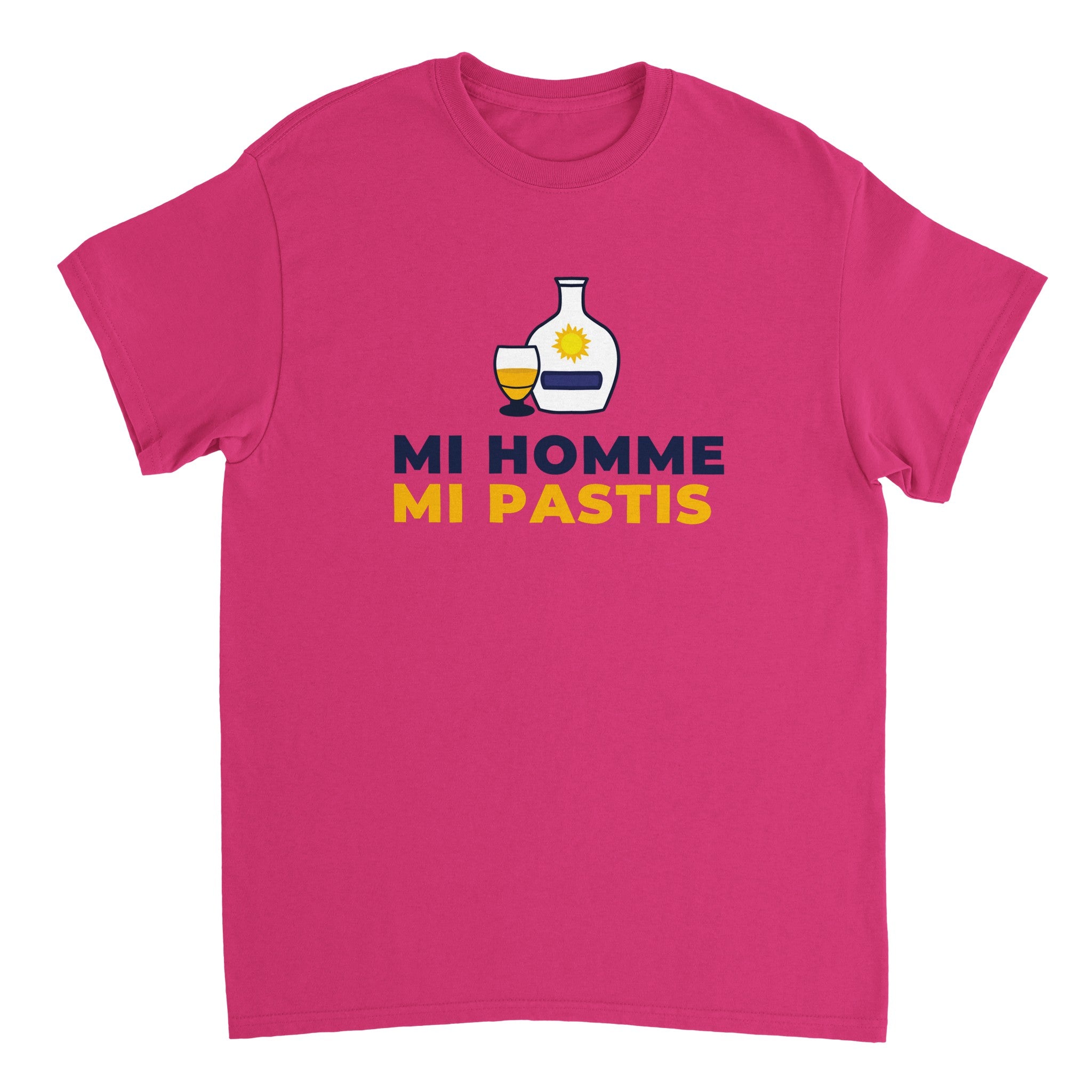 T-shirt Pastis "Mi homme Mi pastis" | Mixte French Humour