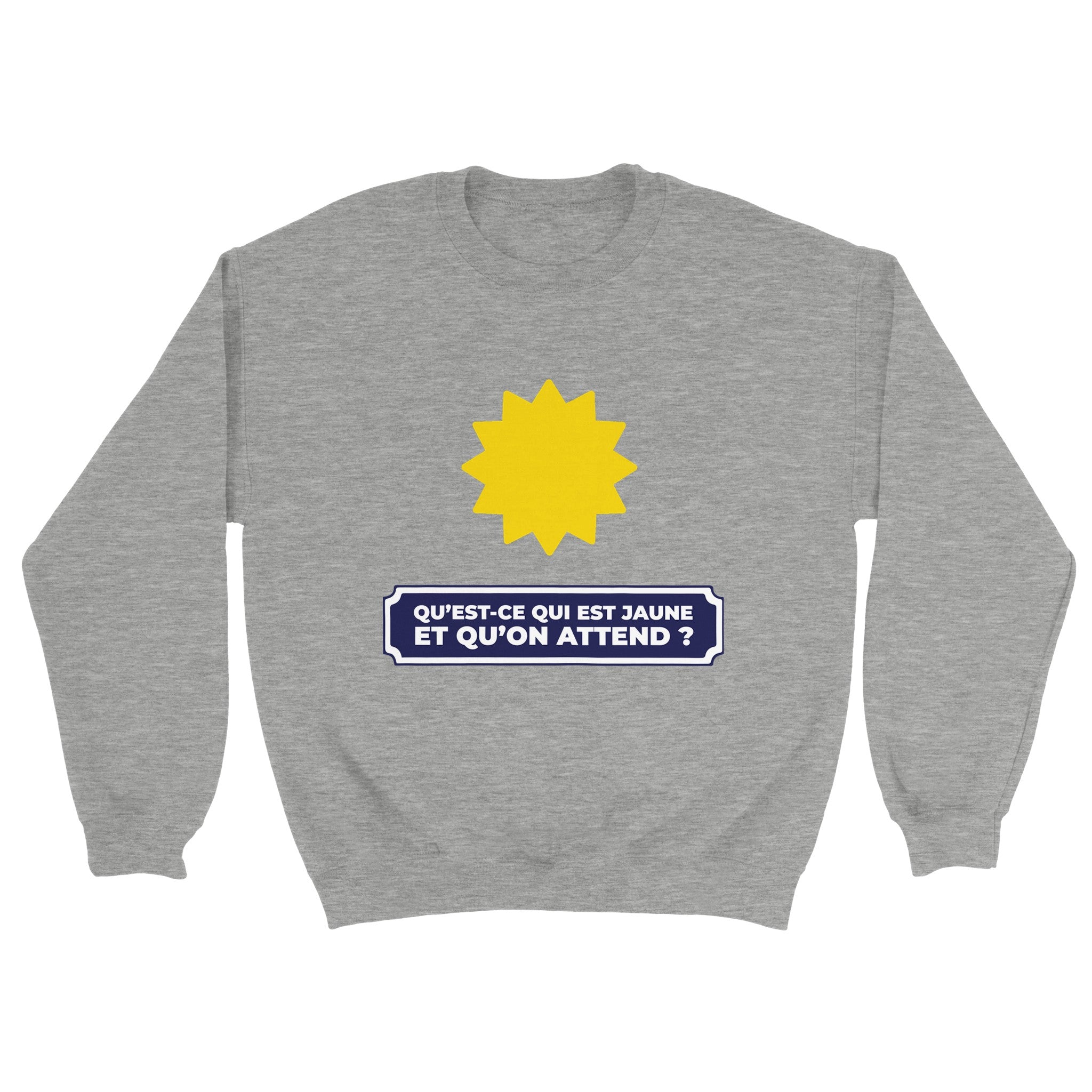 Sweat pastis "Qu'est ce qui est jaune et qu'on attend ?" | Mixte.