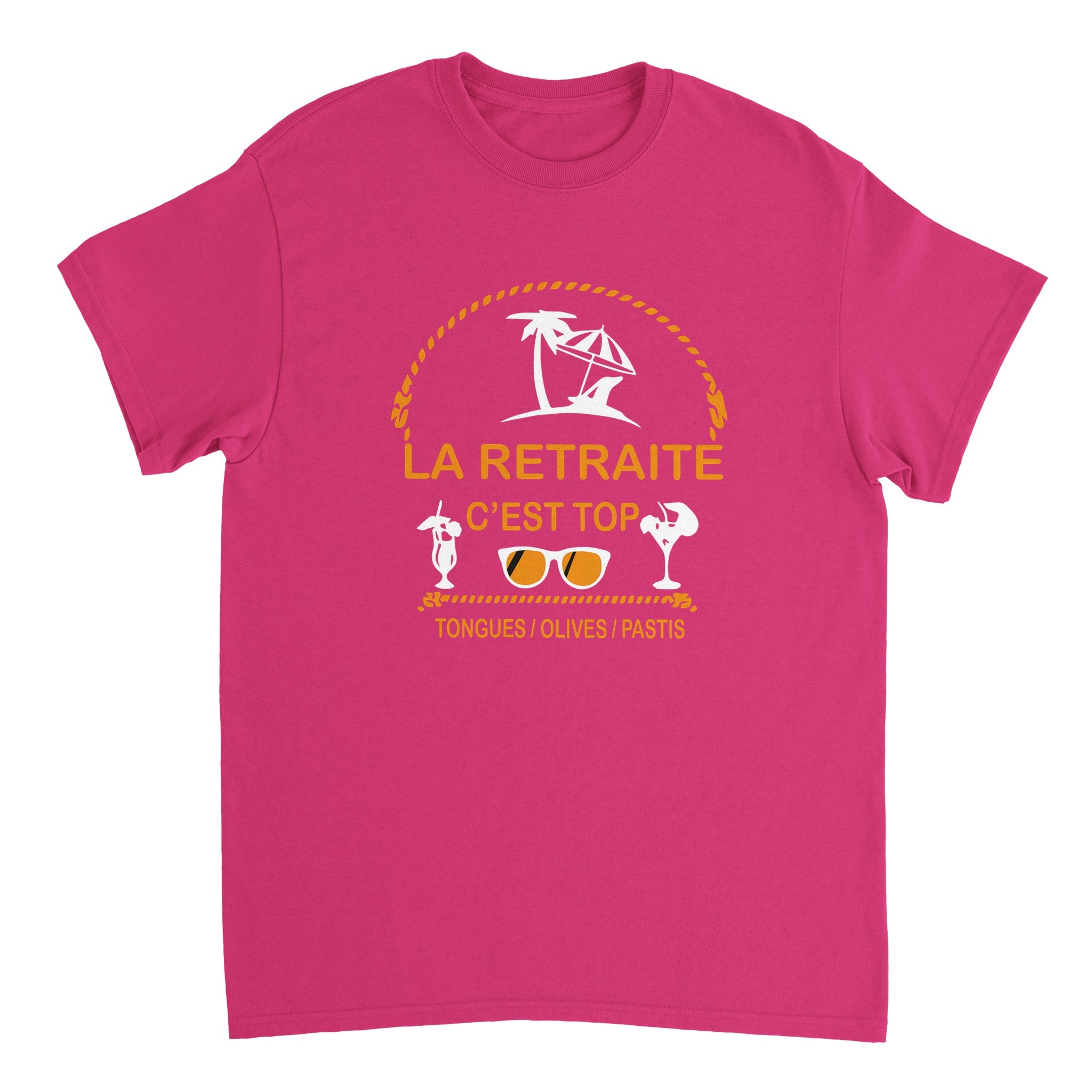 T-shirt Pastis "La retraite c'est top, tongues, olives, pastis" | Mixte French Humour