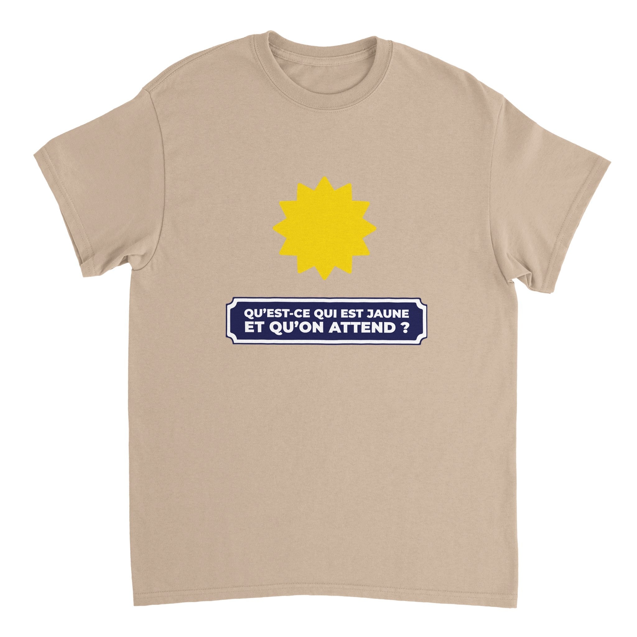 T-shirt Pastis "Qu'est ce qui est jaune et qu'on attend ?" | Mixte.