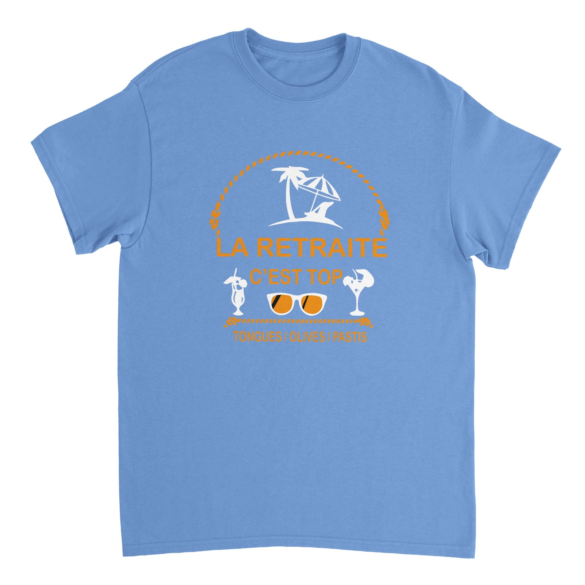 T-shirt Pastis "La retraite c'est top, tongues, olives, pastis" | Mixte French Humour