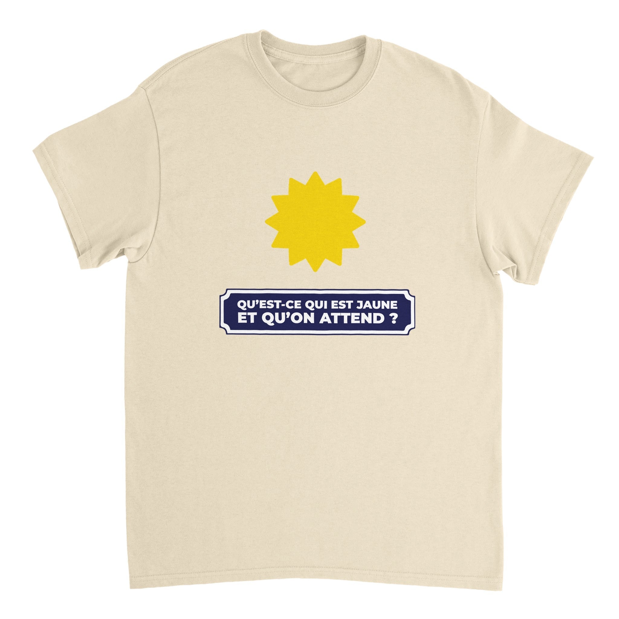 T-shirt Pastis "Qu'est ce qui est jaune et qu'on attend ?" | Mixte.