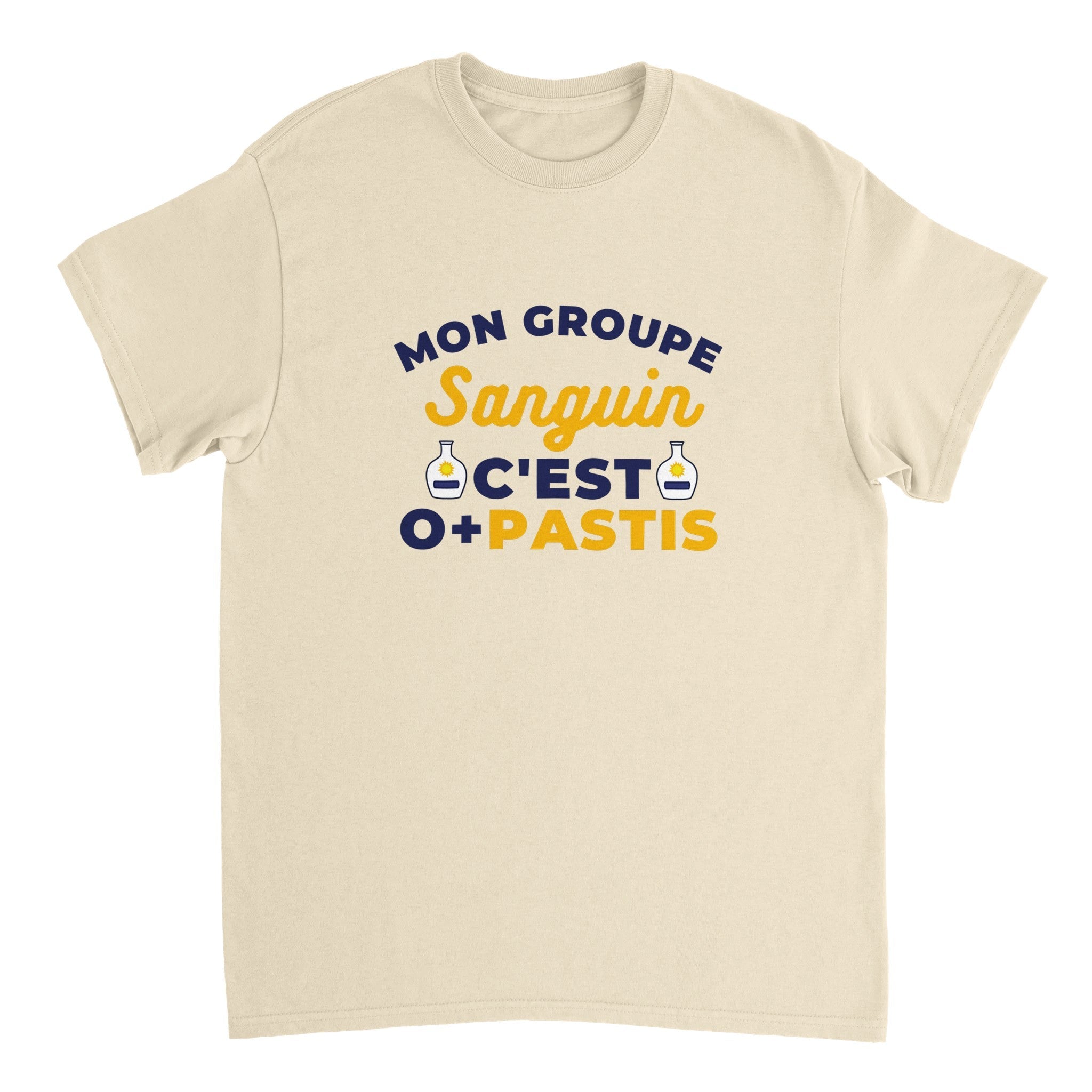 T-shirt Pastis "Mon groupe sanguin c'est O+Pastis" | Mixte.