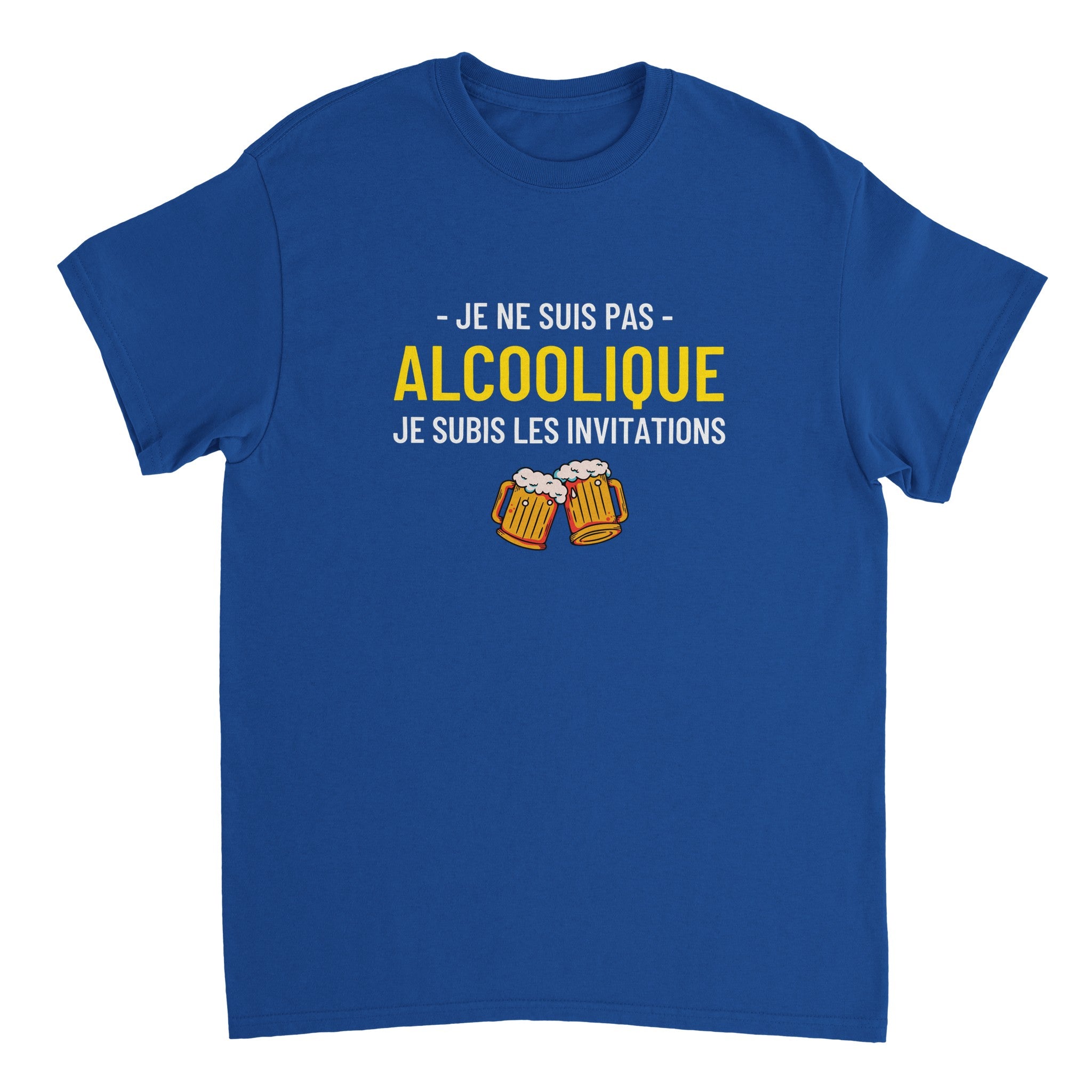 T-shirt Apéro "Je ne suis pas alcoolique je subis les invitations" | Mixte French Humour