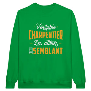Sweat à Capuche 'Véritable Plaquiste Les Autres Font Semblant' - Pour Professionnels Du Placo Et De La Maçonnerie - Coupe Classique