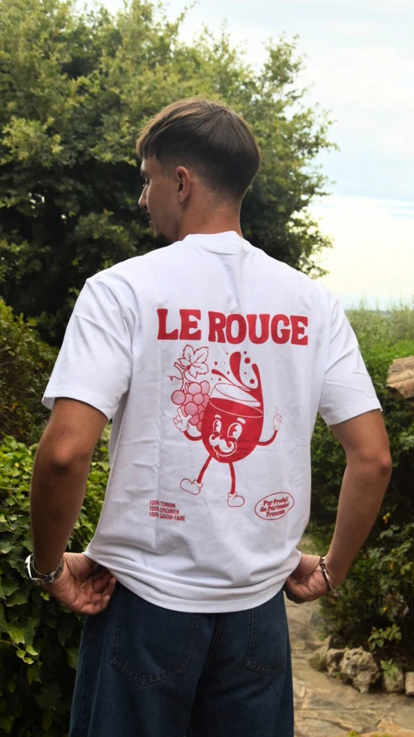 T-shirt " Le rouge " Regular Blanc | Vive La Bouteille