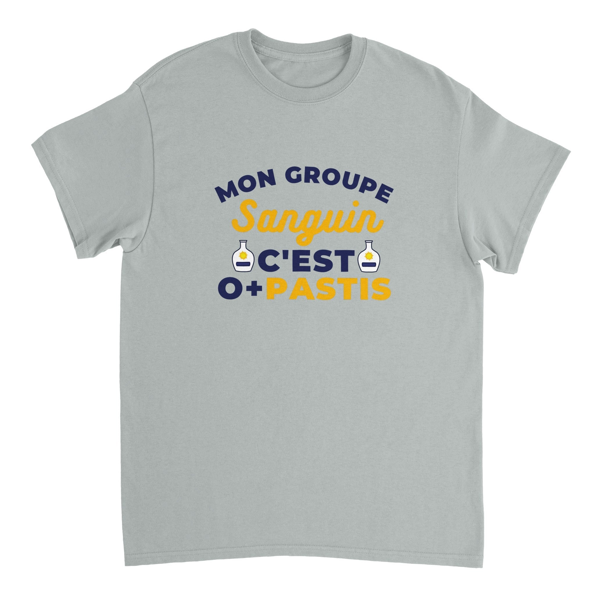 T-shirt Pastis "Mon groupe sanguin c'est O+Pastis" | Mixte.