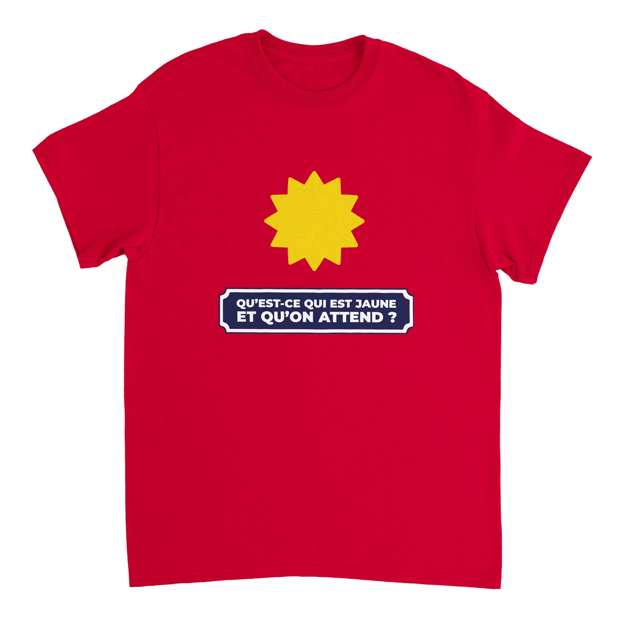 T-shirt Pastis "Qu'est ce qui est jaune et qu'on attend ?" | Mixte.