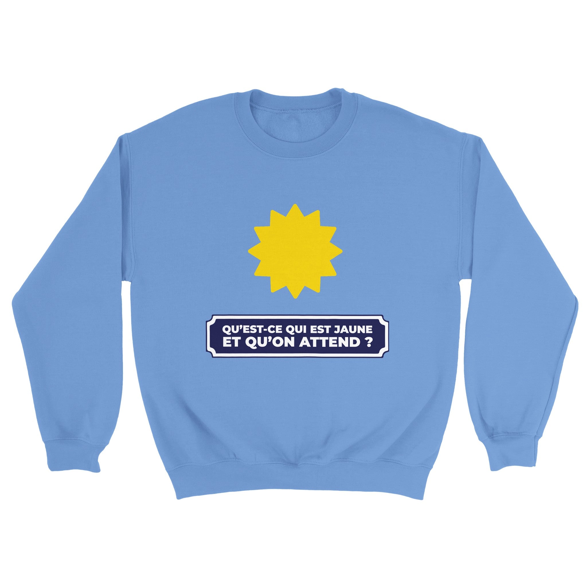 Sweat pastis "Qu'est ce qui est jaune et qu'on attend ?" | Mixte French Humour