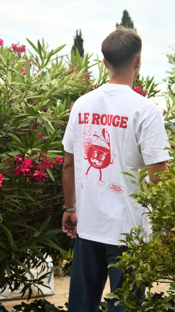 T-shirt " Le rouge " Regular Blanc | Vive La Bouteille