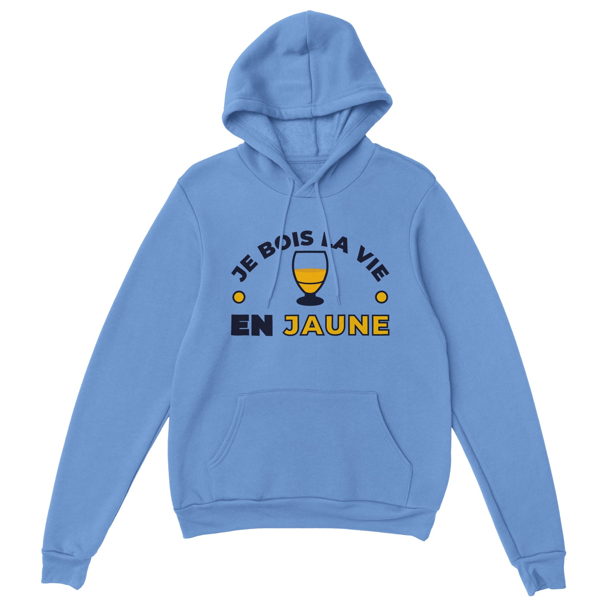 Sweat à capuche pastis "Je bois la vie en jaune" | Mixte French Humour