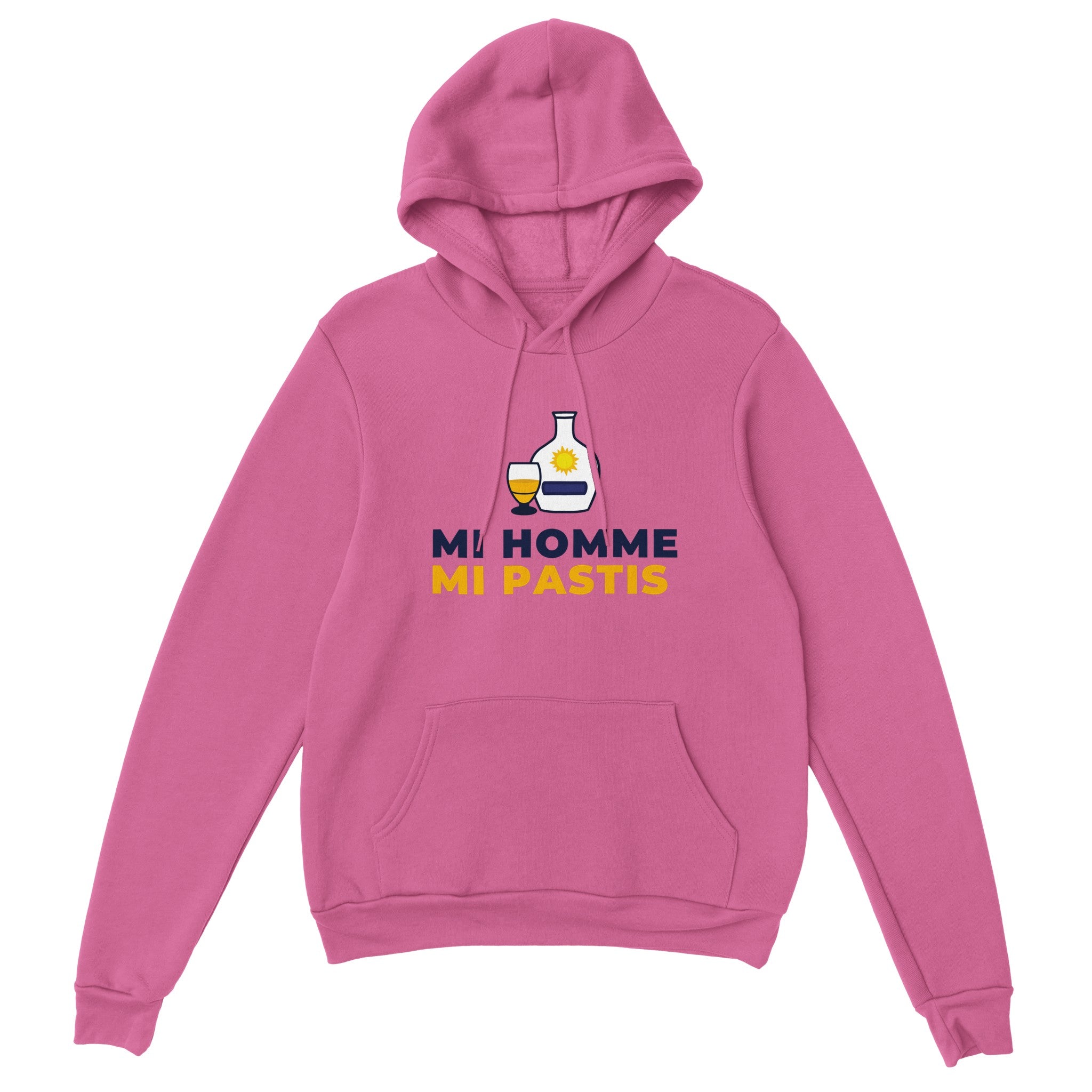 Sweat à capuche pastis "Mi homme Mi pastis" | Mixte French Humour