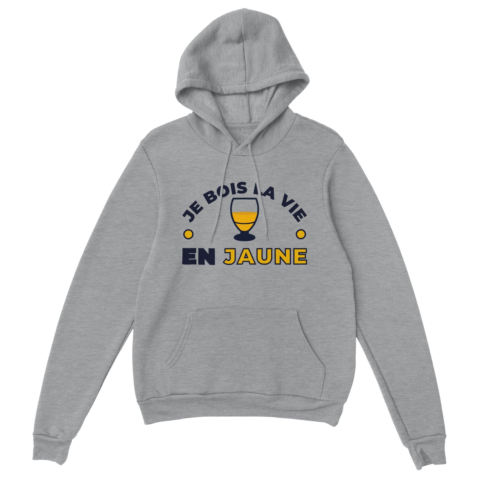 Sweat à capuche pastis "Je bois la vie en jaune" | Mixte French Humour