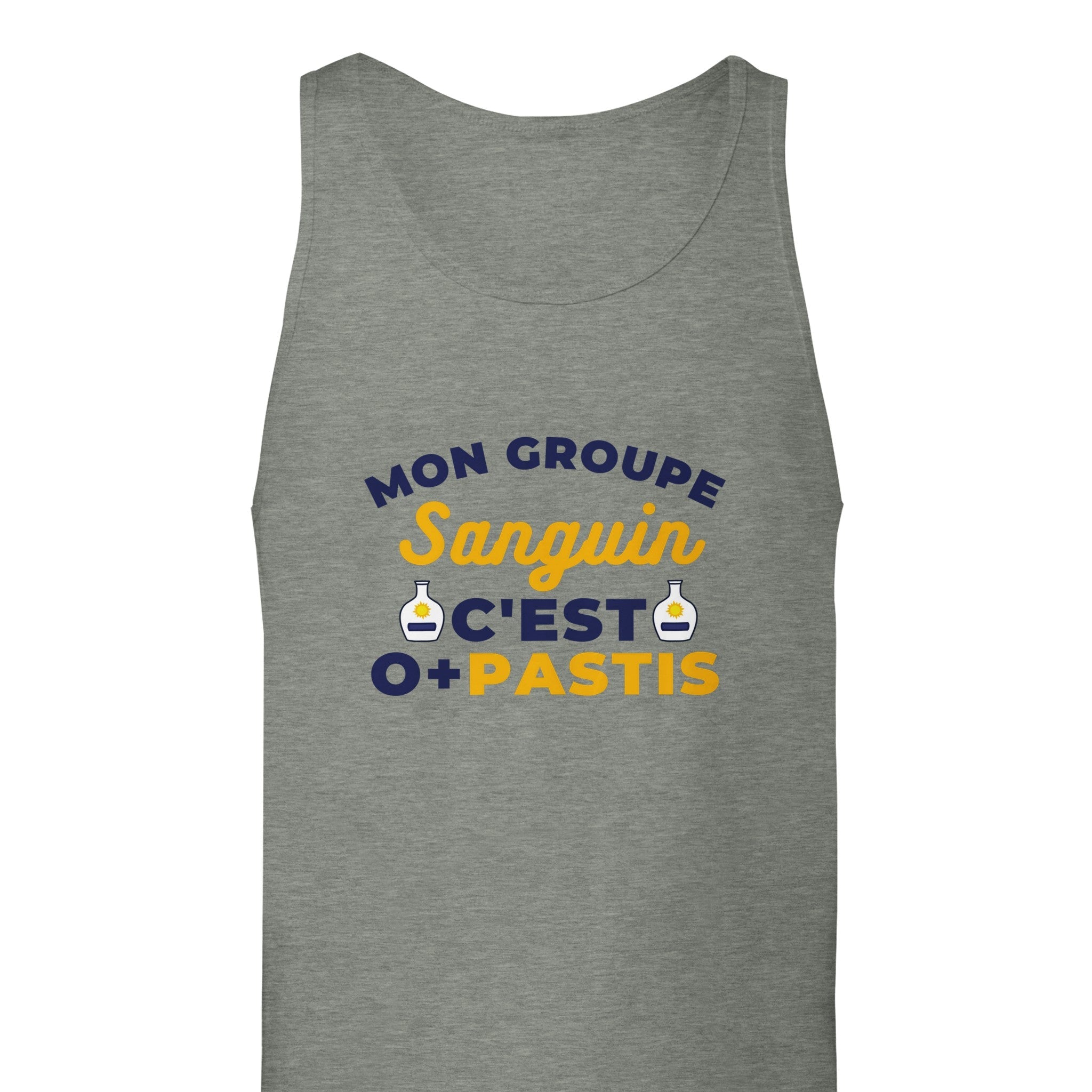 Débardeur Pastis "Mon groupe sanguin c'est O+Pastis" | Mixte.