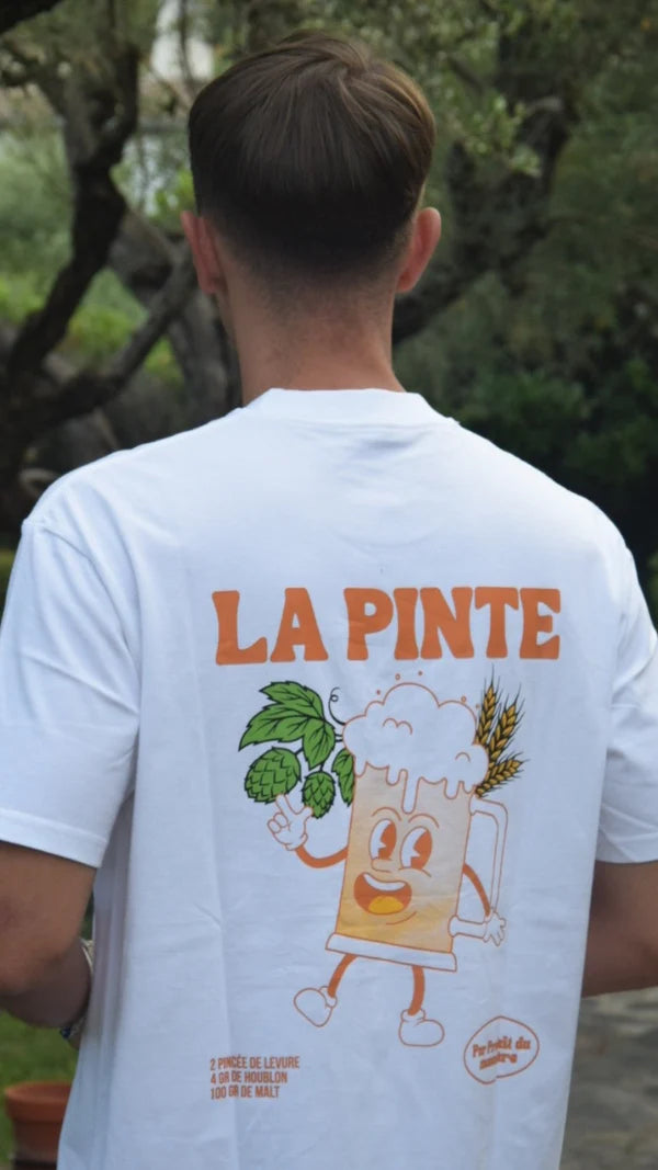 T-shirt " La pinte " Regular Blanc + 20€ de cadeaux OFFERT pour Noël 🎄🎁