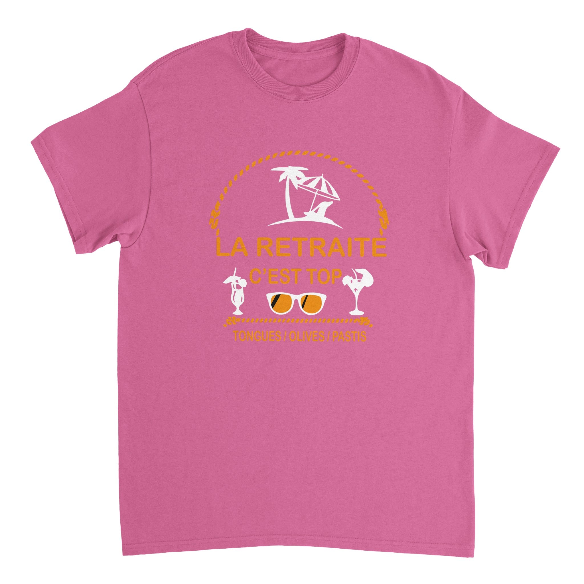 T-shirt Pastis "La retraite c'est top, tongues, olives, pastis" | Mixte French Humour