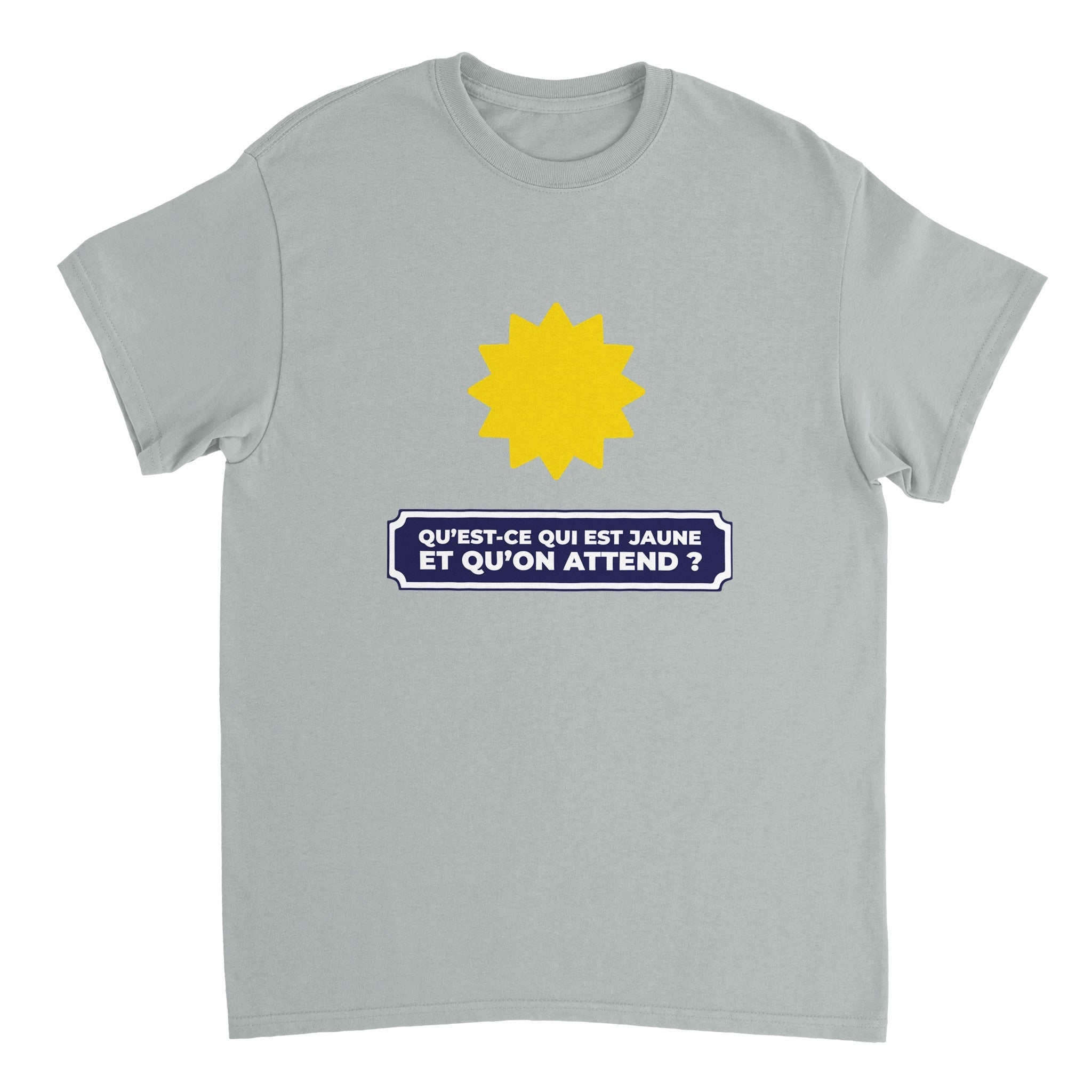 T-shirt Pastis "Qu'est ce qui est jaune et qu'on attend ?" | Mixte French Humour