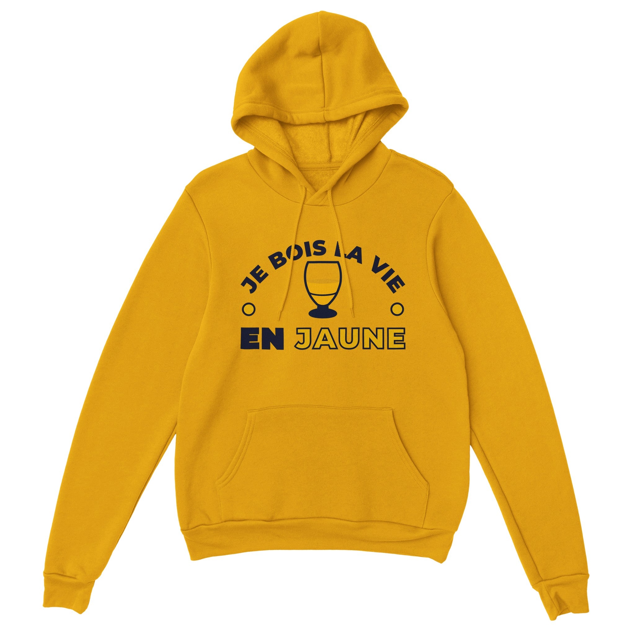Sweat à capuche pastis "Je bois la vie en jaune" | Mixte French Humour