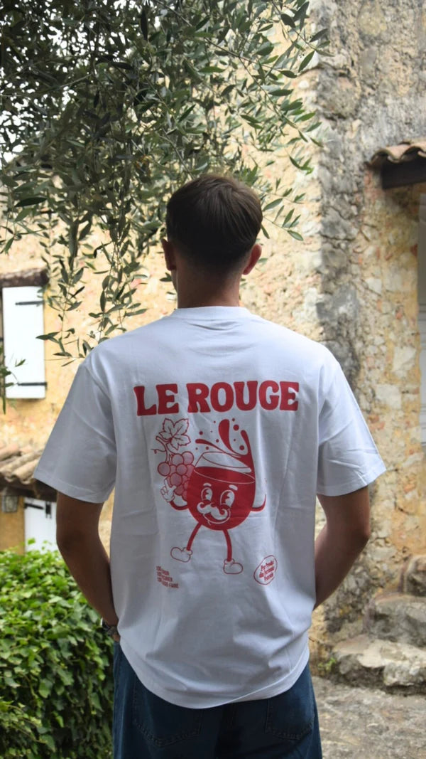 T-shirt " Le rouge " Regular Blanc | Vive La Bouteille