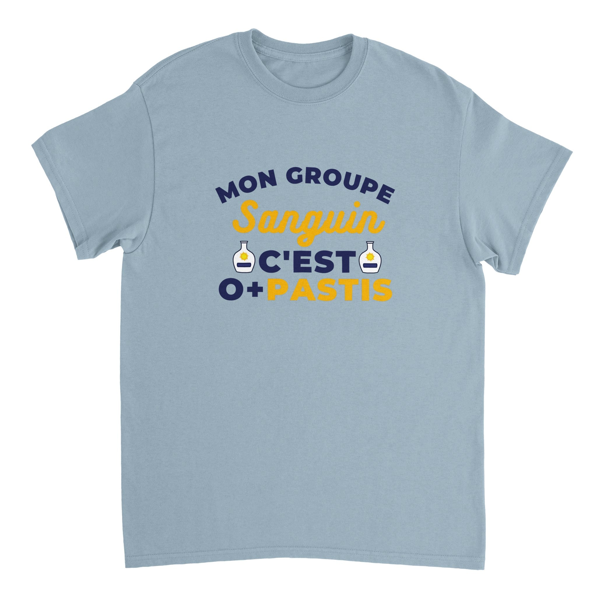 T-shirt Pastis "Mon groupe sanguin c'est O+Pastis" | Mixte