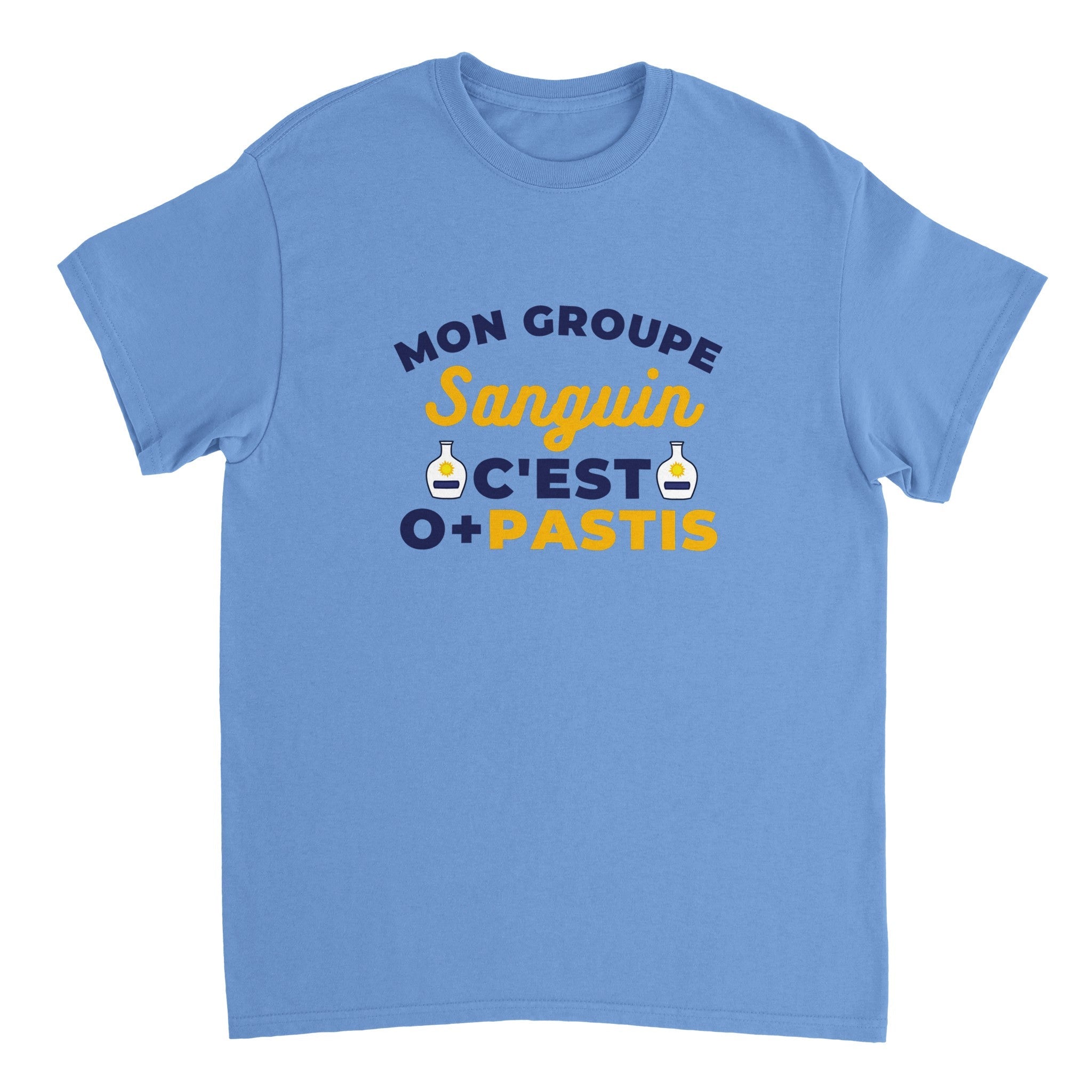 T-shirt Pastis "Mon groupe sanguin c'est O+Pastis" | Mixte.