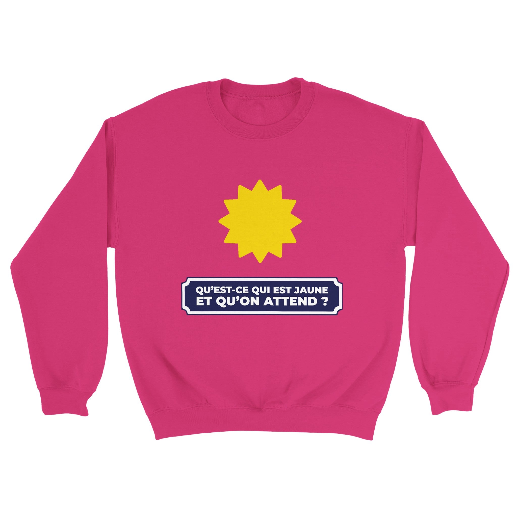 Sweat pastis "Qu'est ce qui est jaune et qu'on attend ?" | Mixte.