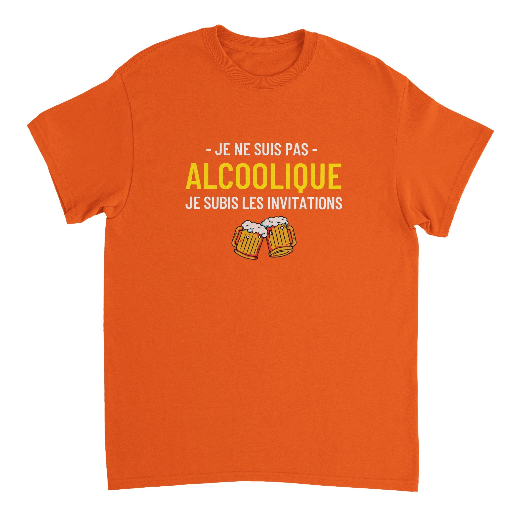 T-shirt Apéro "Je ne suis pas alcoolique je subis les invitations" | Mixte French Humour