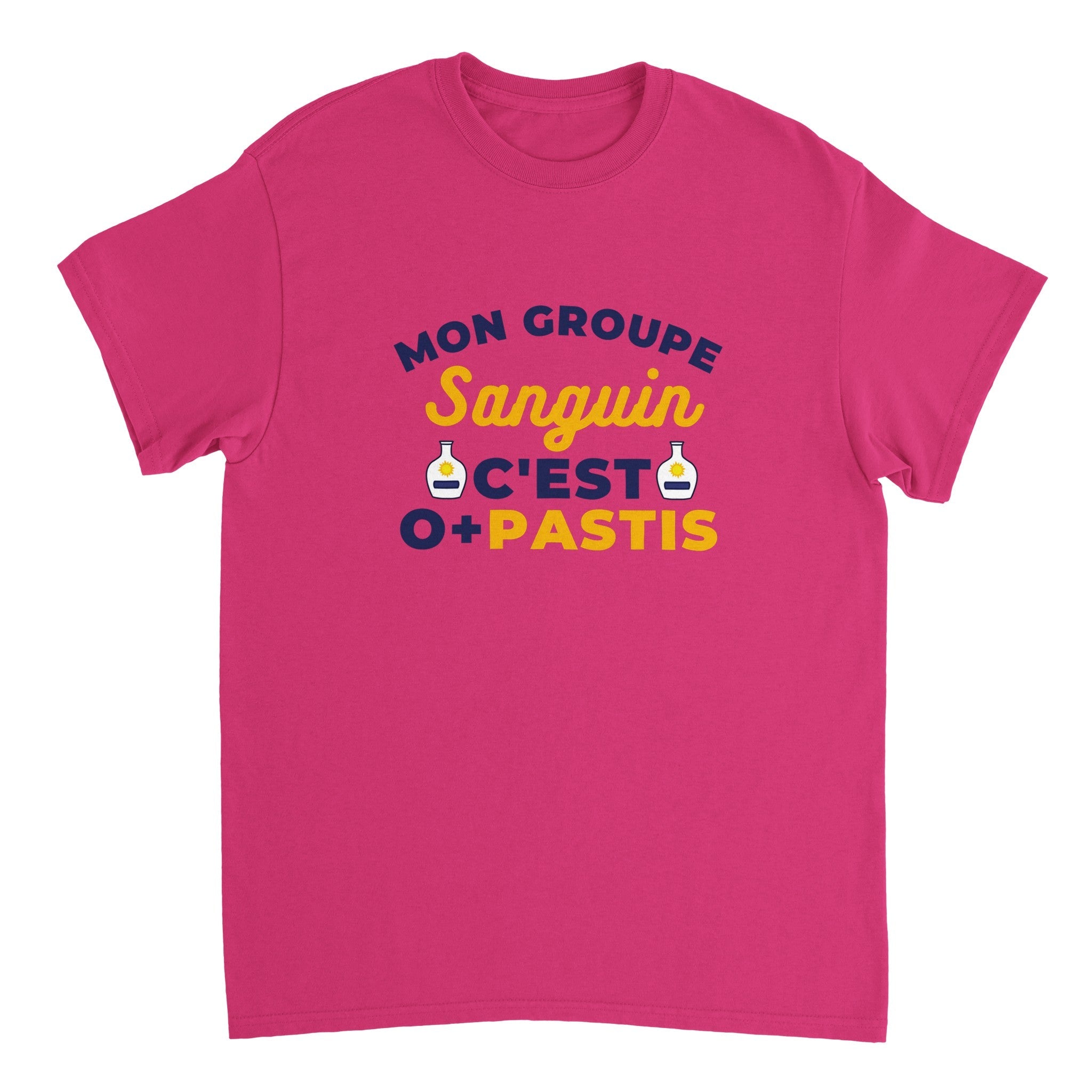 T-shirt Pastis "Mon groupe sanguin c'est O+Pastis" | Mixte.