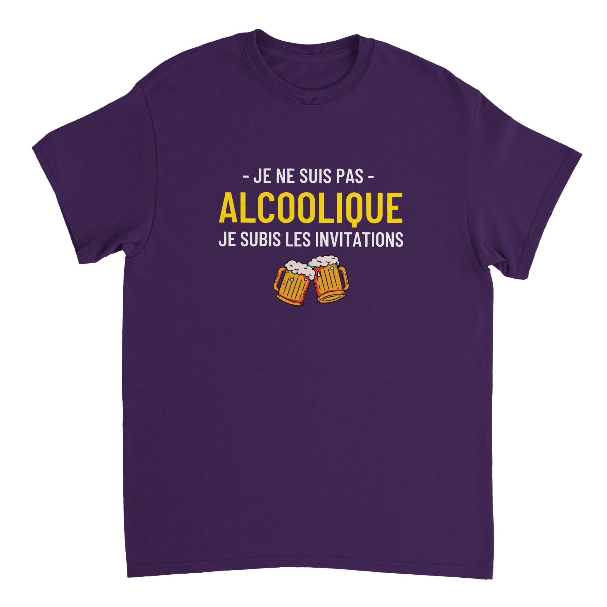 T-shirt Apéro "Je ne suis pas alcoolique je subis les invitations" | Mixte French Humour