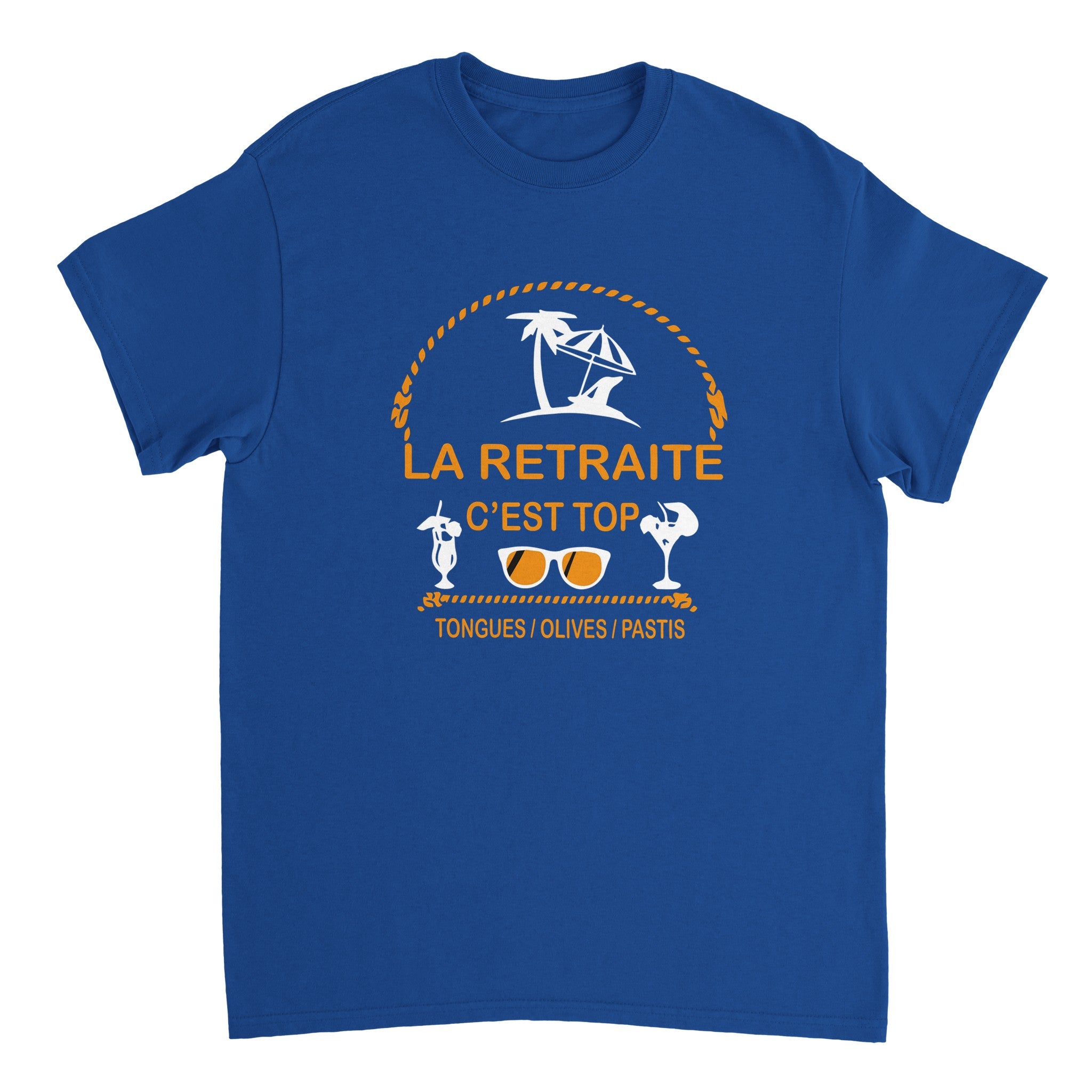 T-shirt Pastis "La retraite c'est top, tongues, olives, pastis" | Mixte French Humour