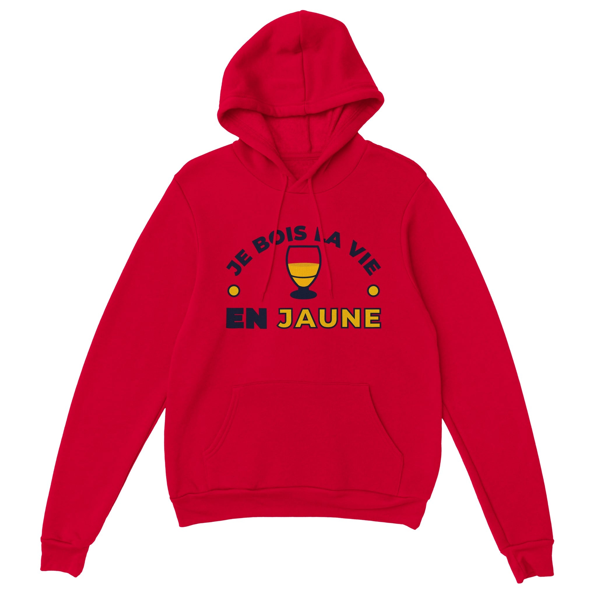 Sweat à capuche pastis "Je bois la vie en jaune" | Mixte French Humour