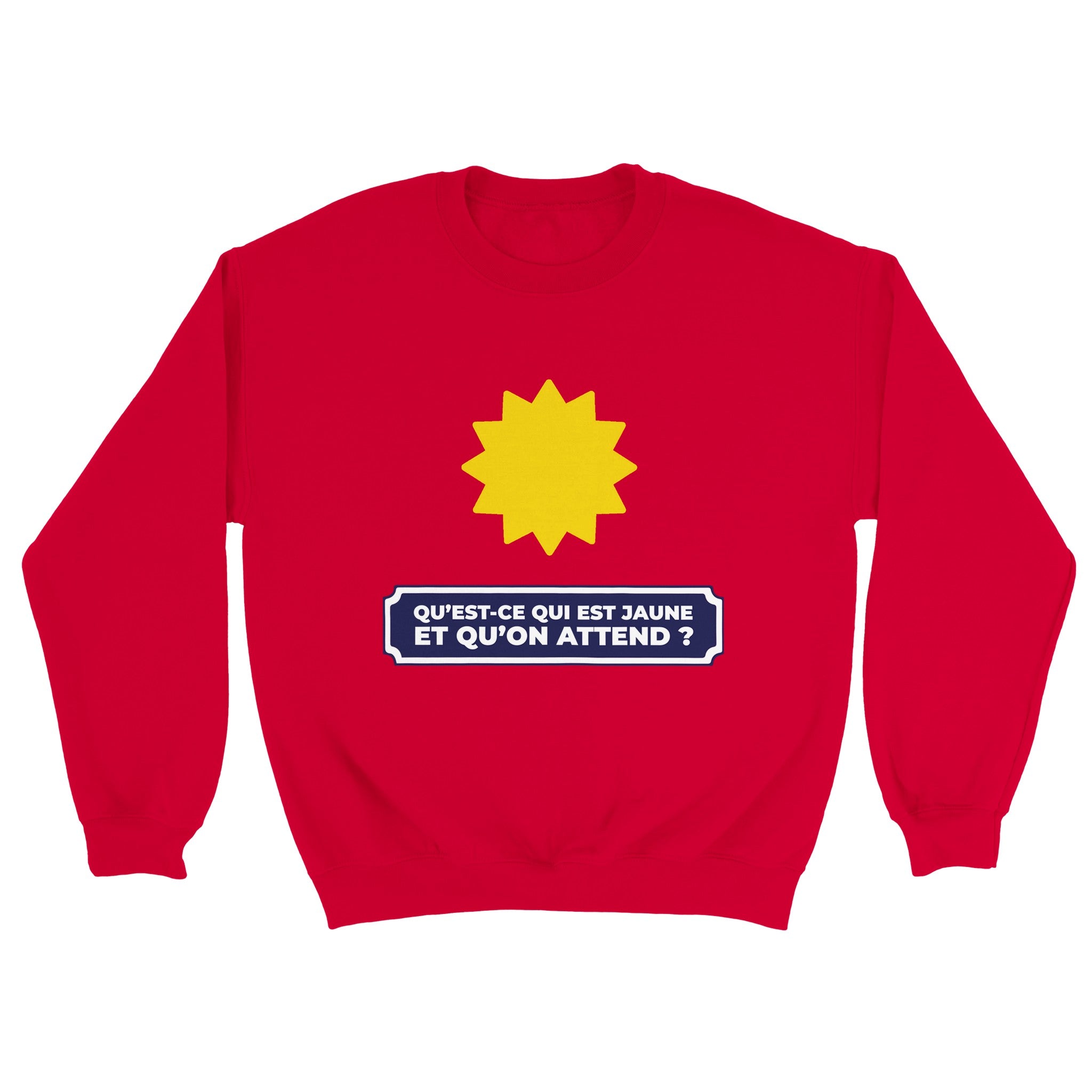 Sweat pastis "Qu'est ce qui est jaune et qu'on attend ?" | Mixte.