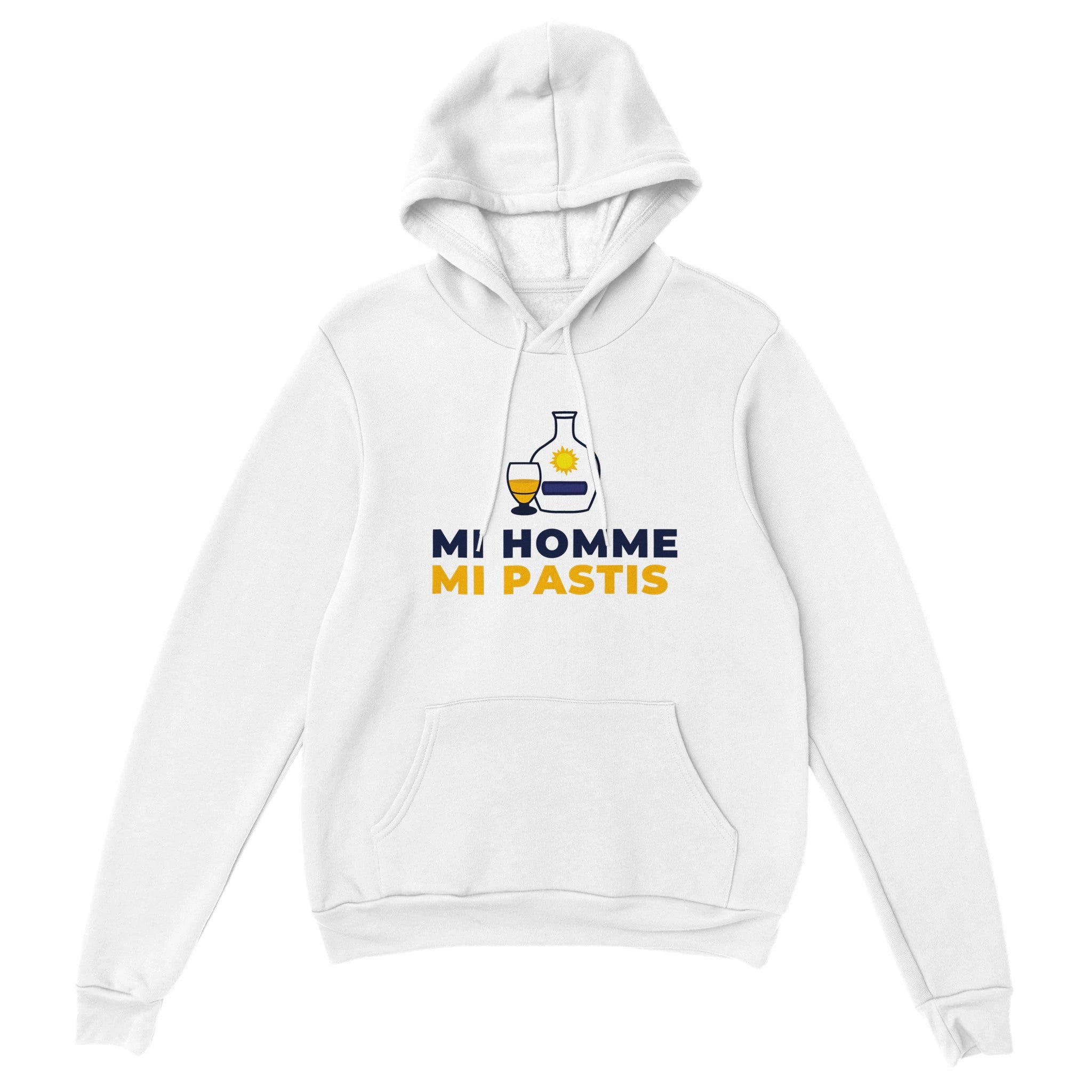Sweat à capuche pastis "Mi homme Mi pastis" | Mixte French Humour