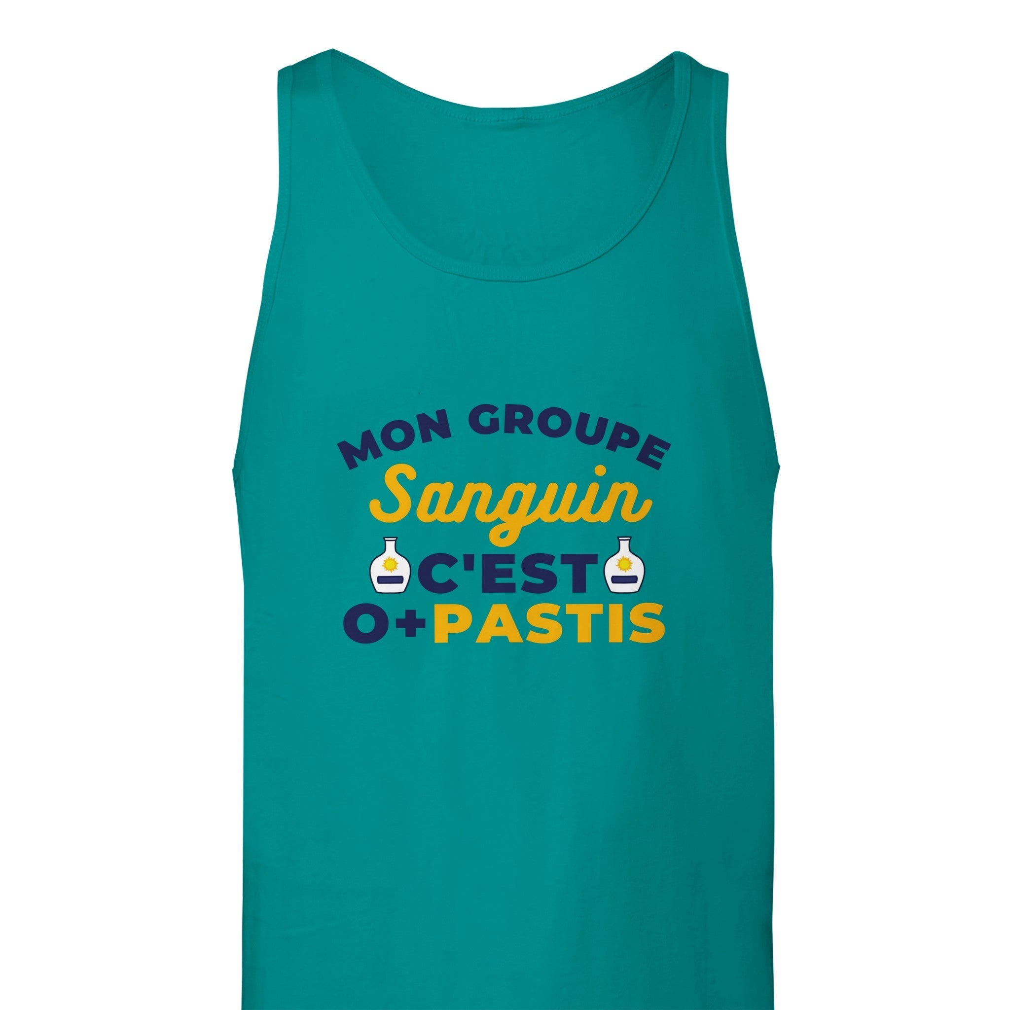 Débardeur Pastis "Mon groupe sanguin c'est O+Pastis" | Mixte.
