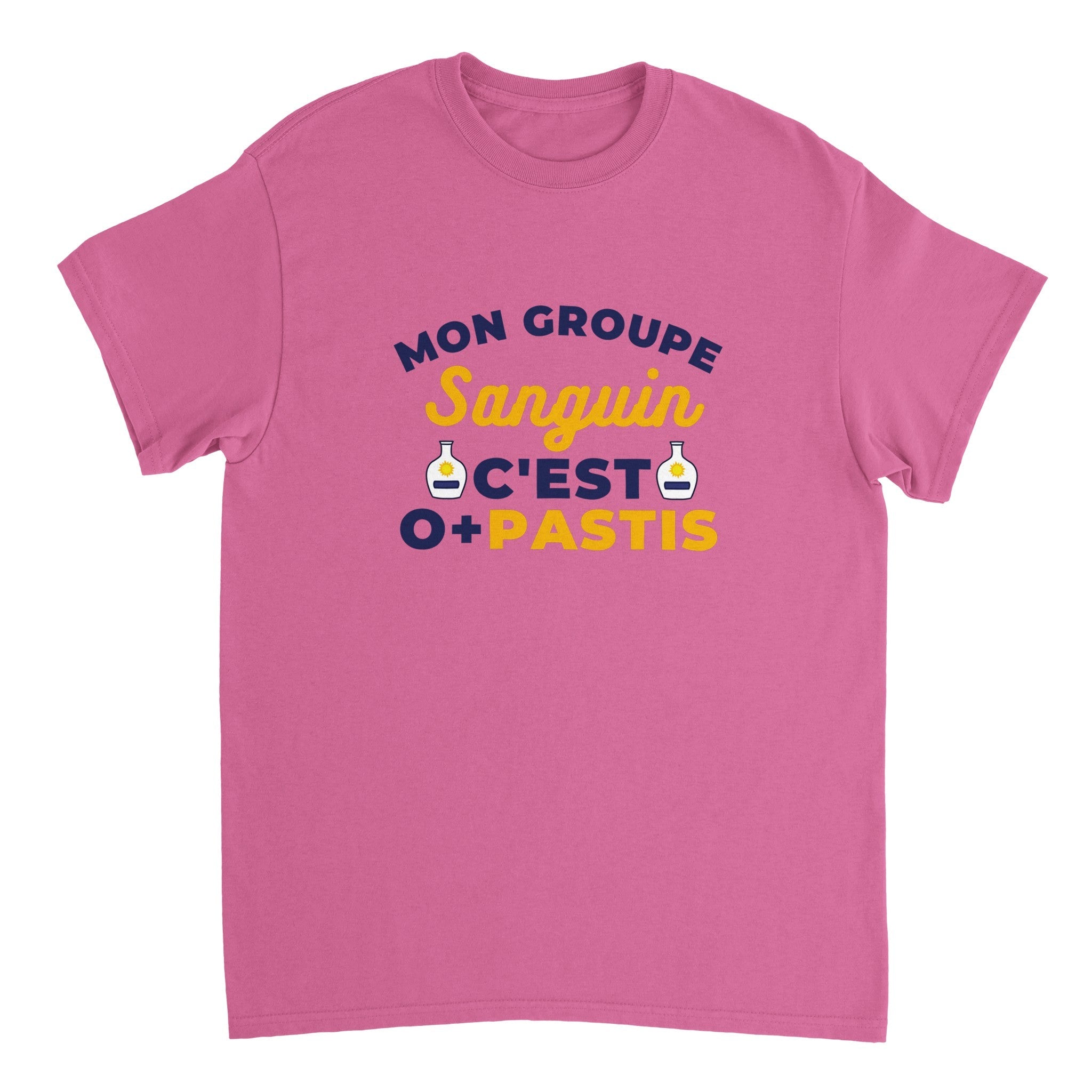 T-shirt Pastis "Mon groupe sanguin c'est O+Pastis" | Mixte.