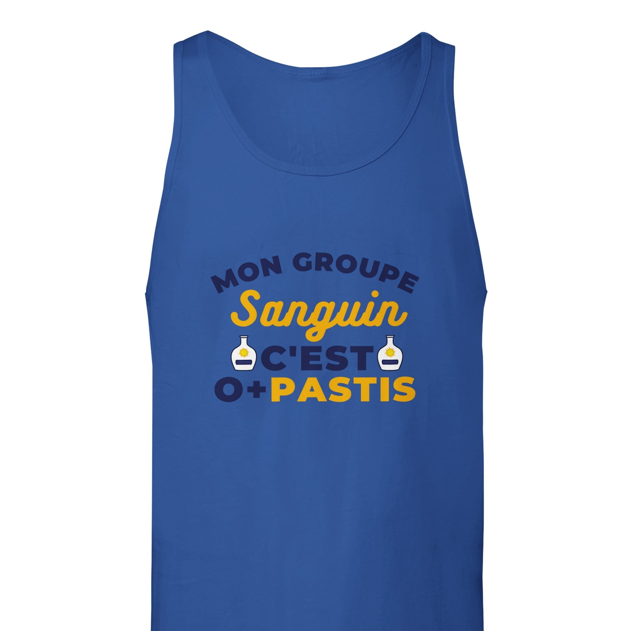 Débardeur Pastis "Mon groupe sanguin c'est O+Pastis" | Mixte.