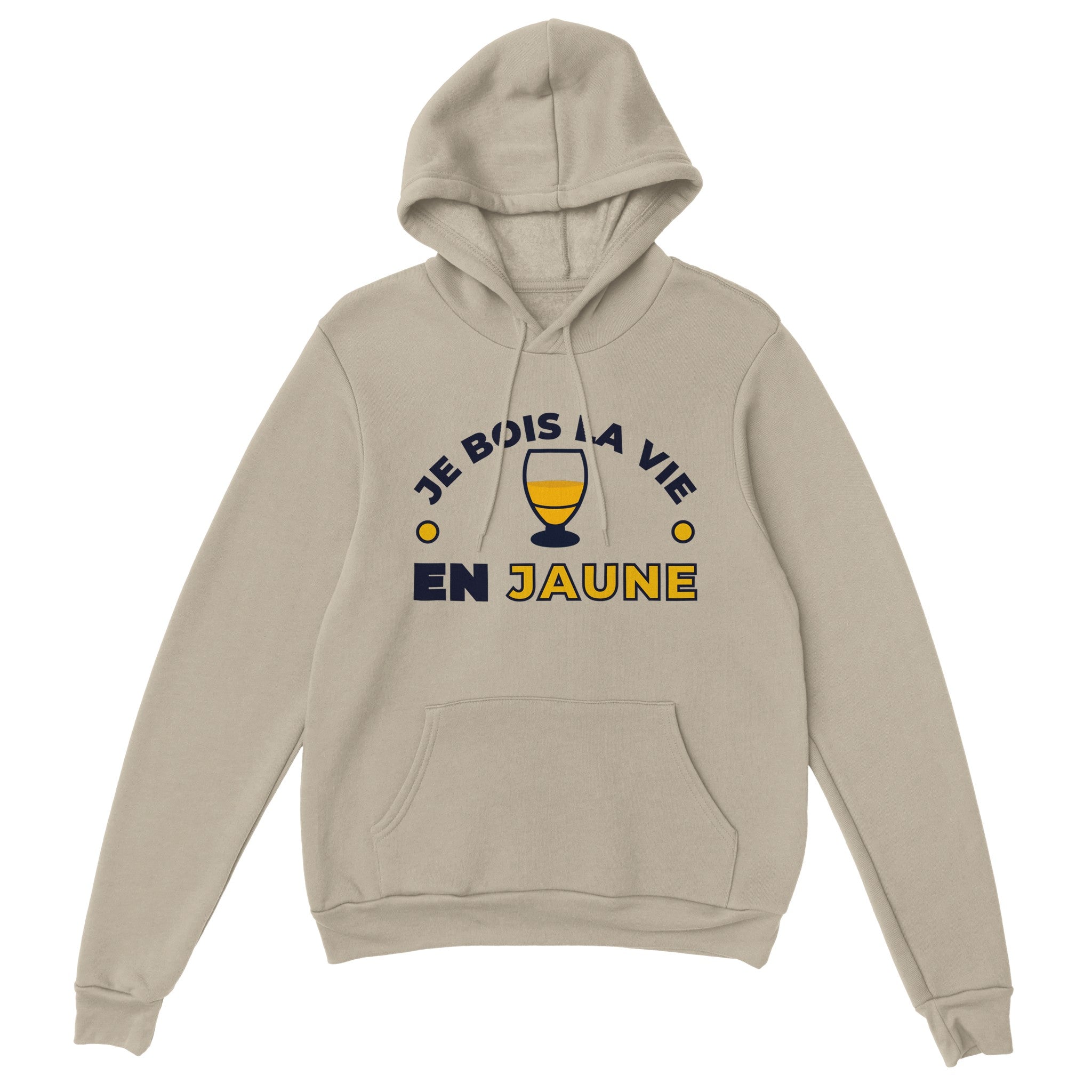 Sweat à capuche pastis "Je bois la vie en jaune" | Mixte French Humour