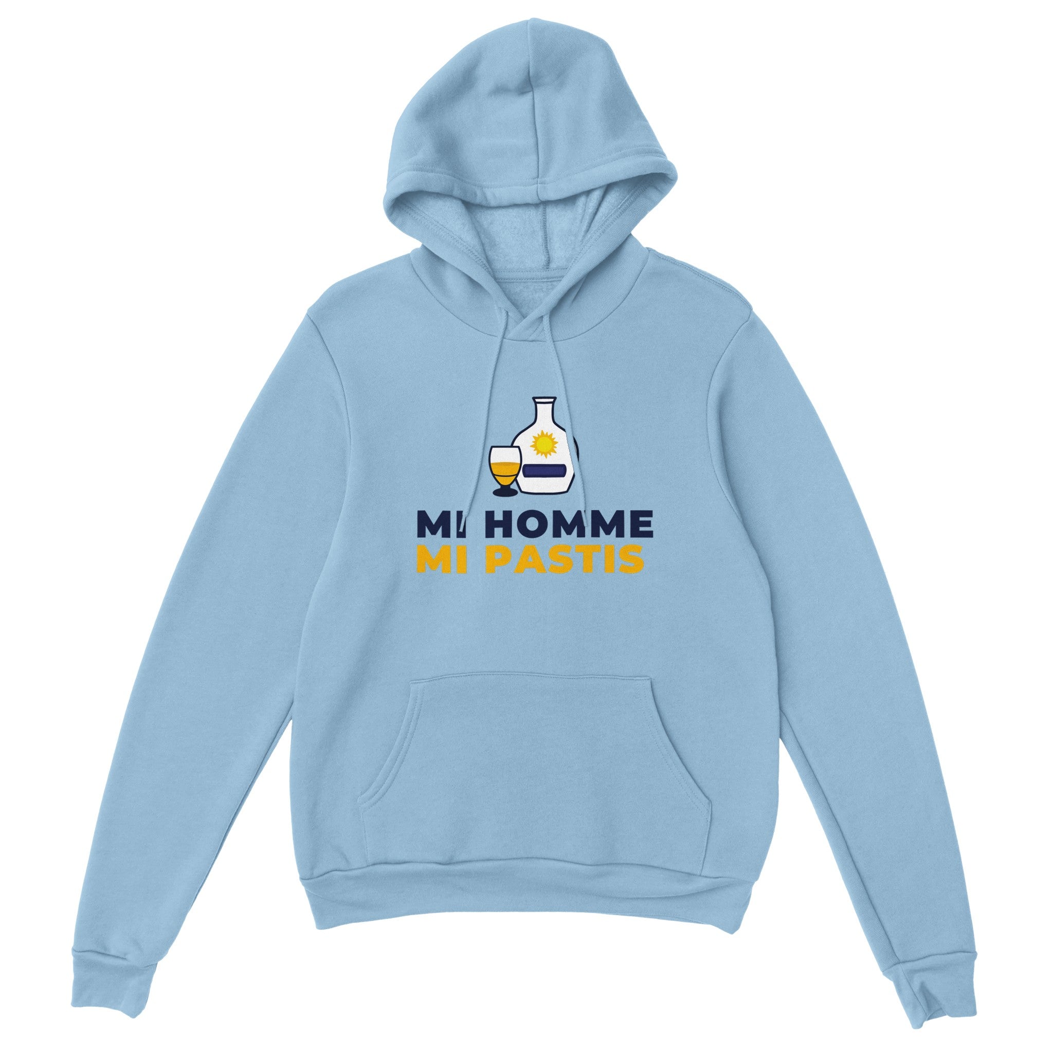 Sweat à capuche pastis "Mi homme Mi pastis" | Mixte French Humour