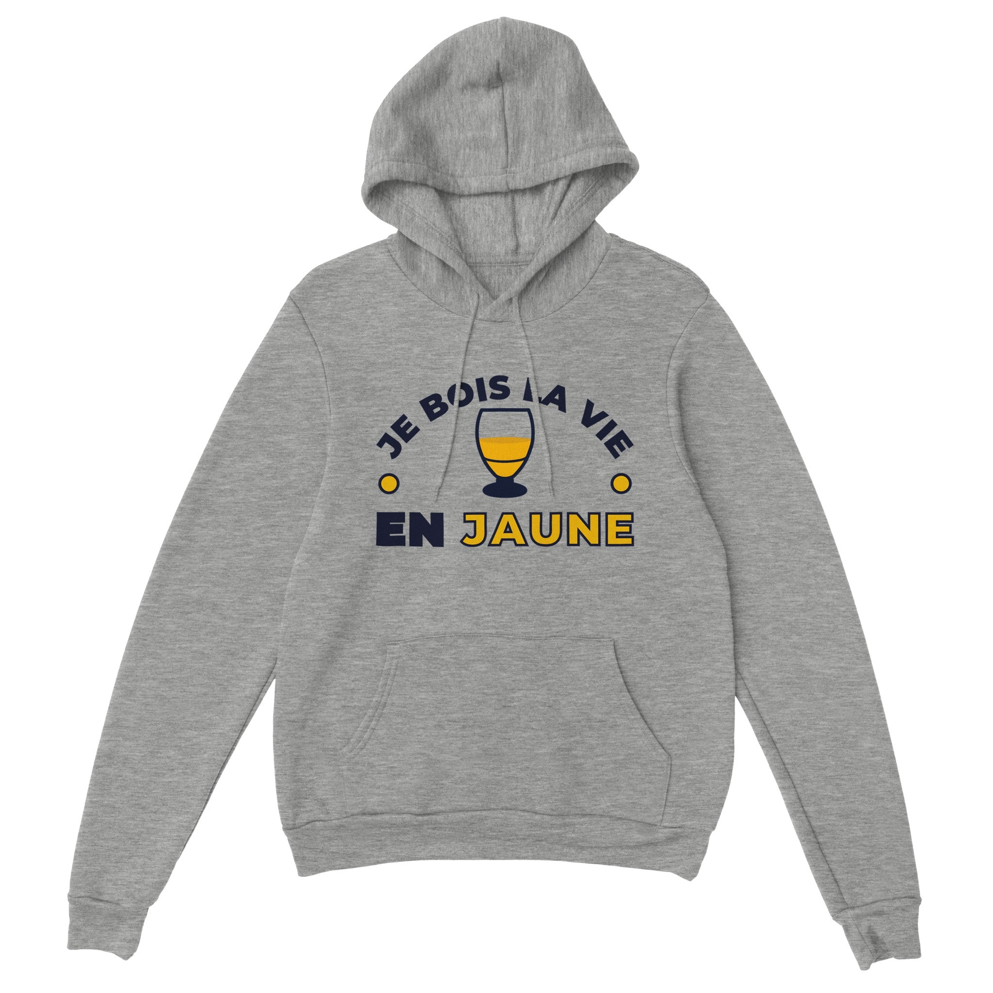 Sweat à capuche pastis "Je bois la vie en jaune" | Mixte French Humour