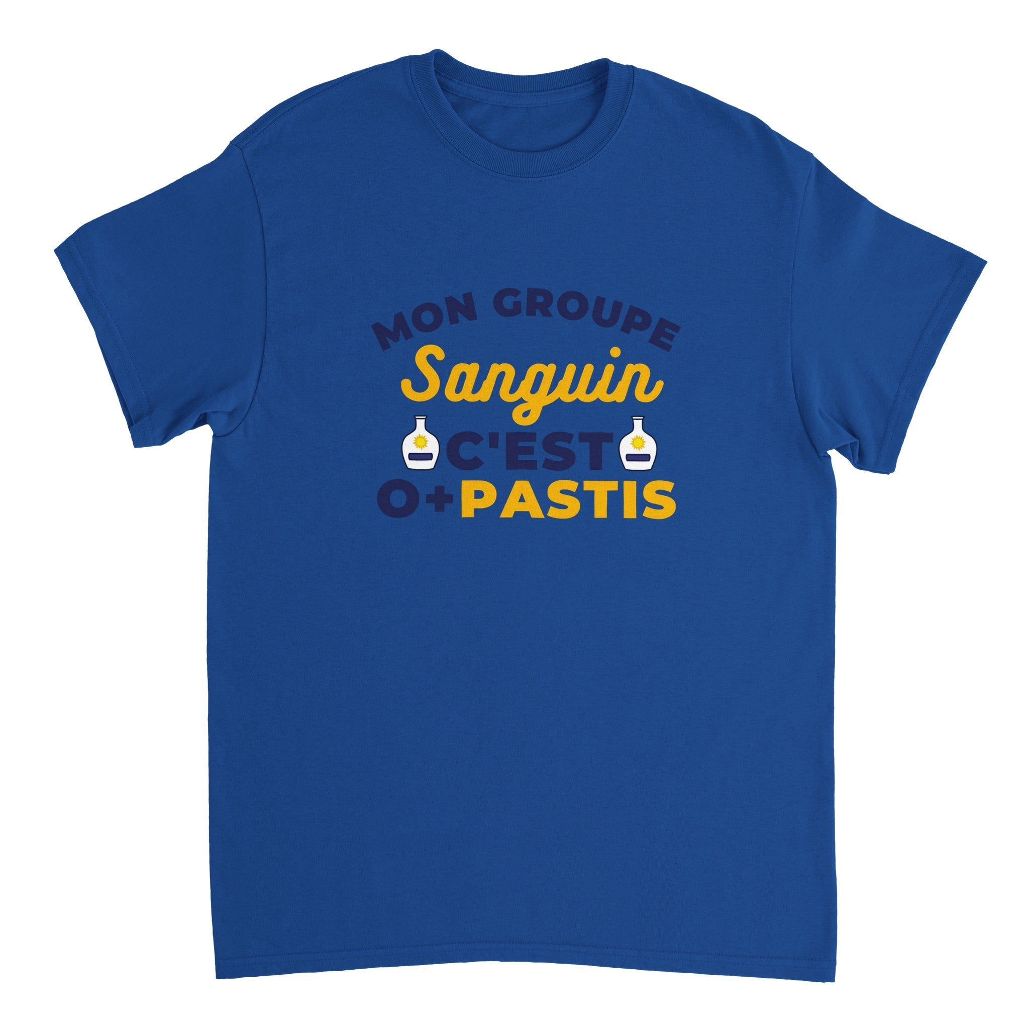 T-shirt Pastis "Mon groupe sanguin c'est O+Pastis" | Mixte.