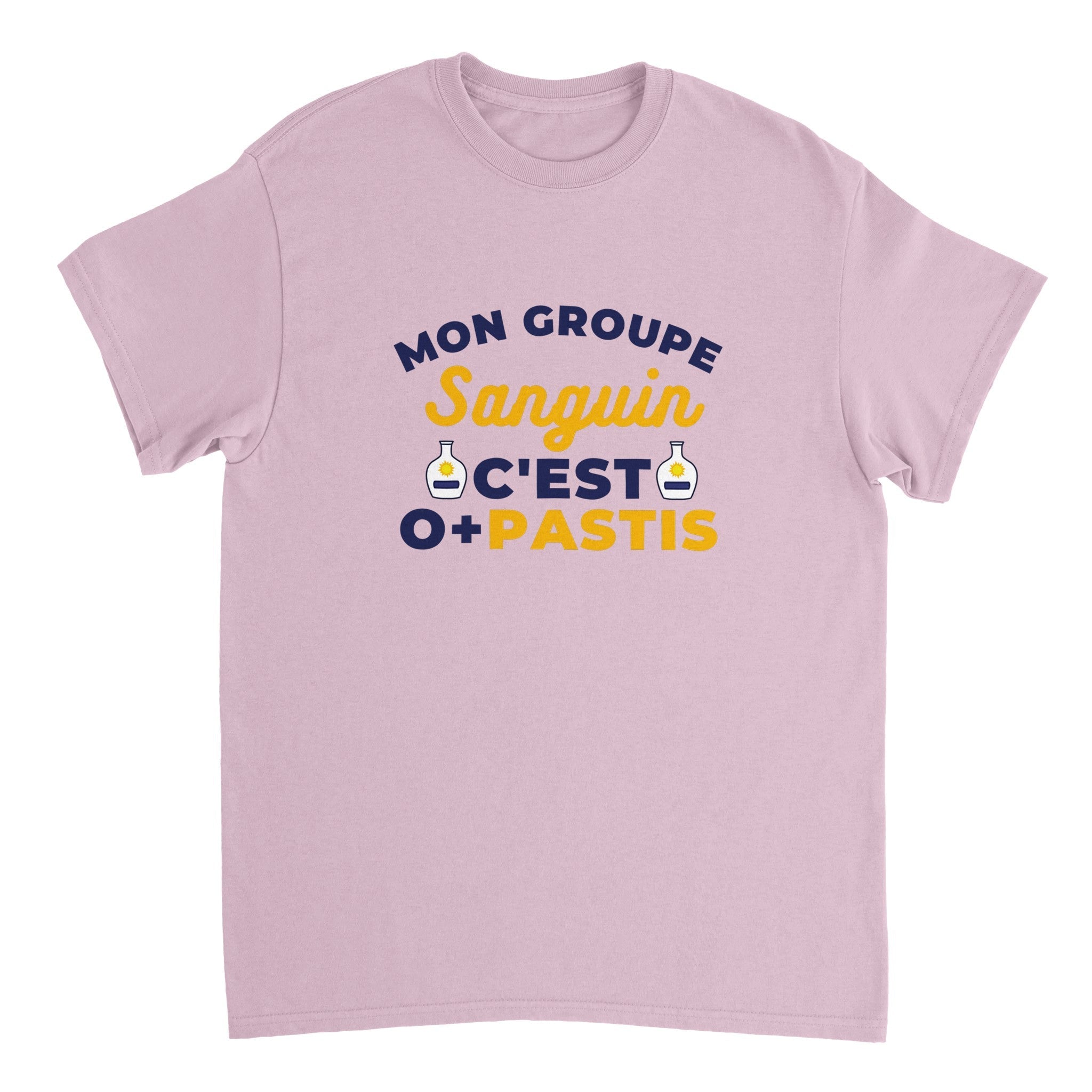 T-shirt Pastis "Mon groupe sanguin c'est O+Pastis" | Mixte.