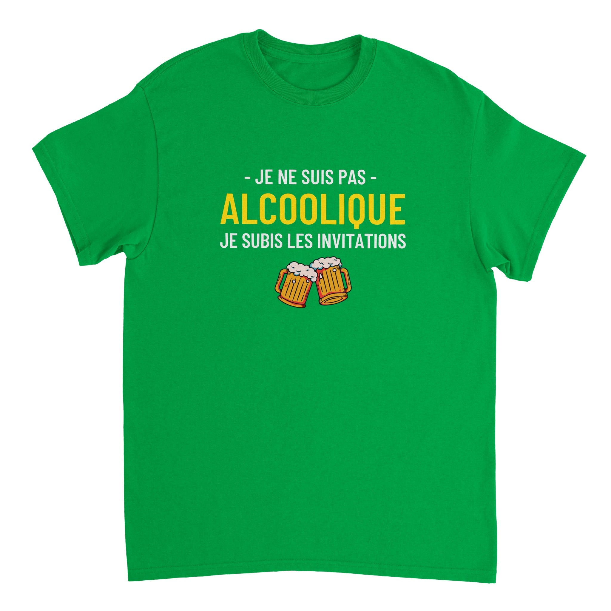 T-shirt Apéro "Je ne suis pas alcoolique je subis les invitations" | Mixte French Humour