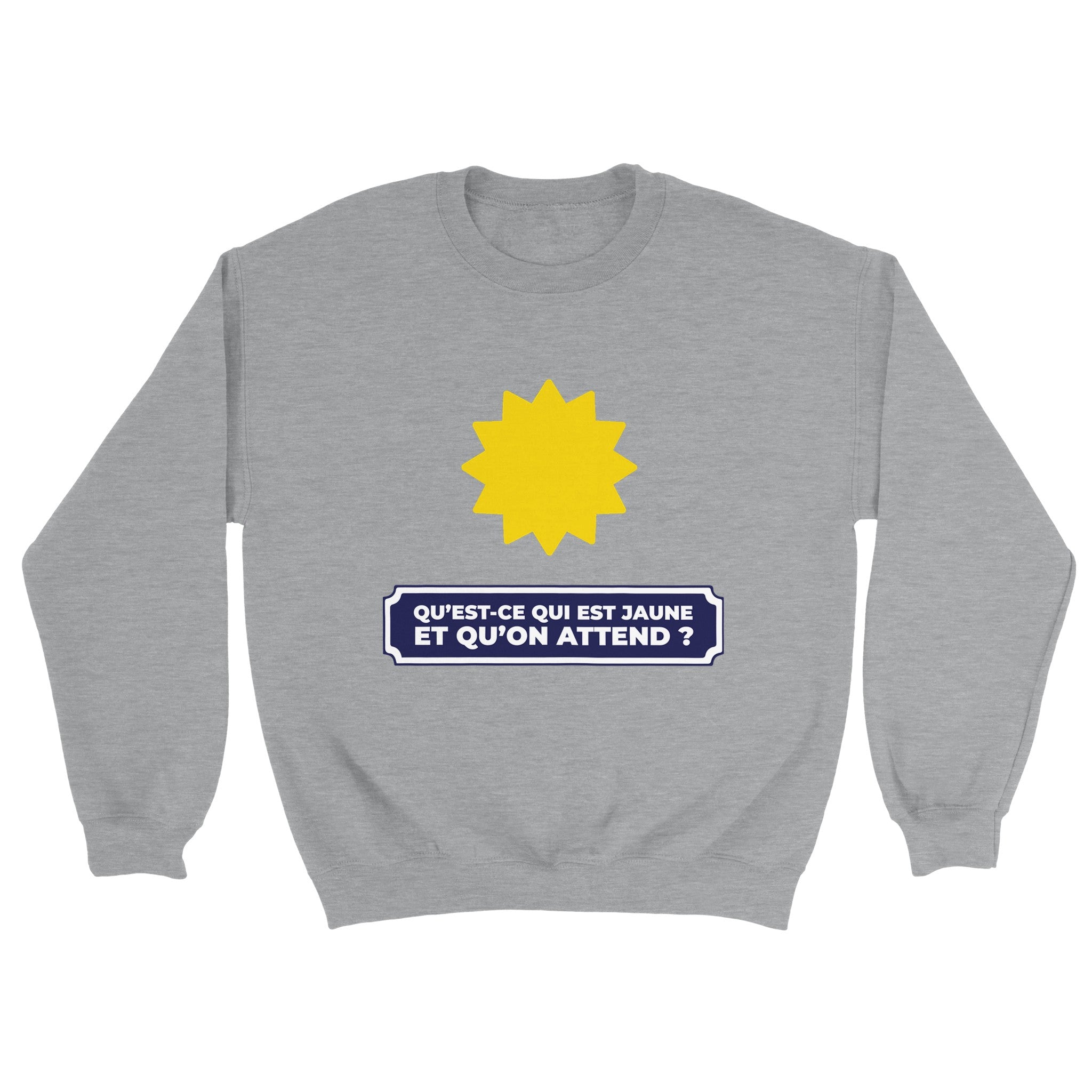 Sweat pastis "Qu'est ce qui est jaune et qu'on attend ?" | Mixte.