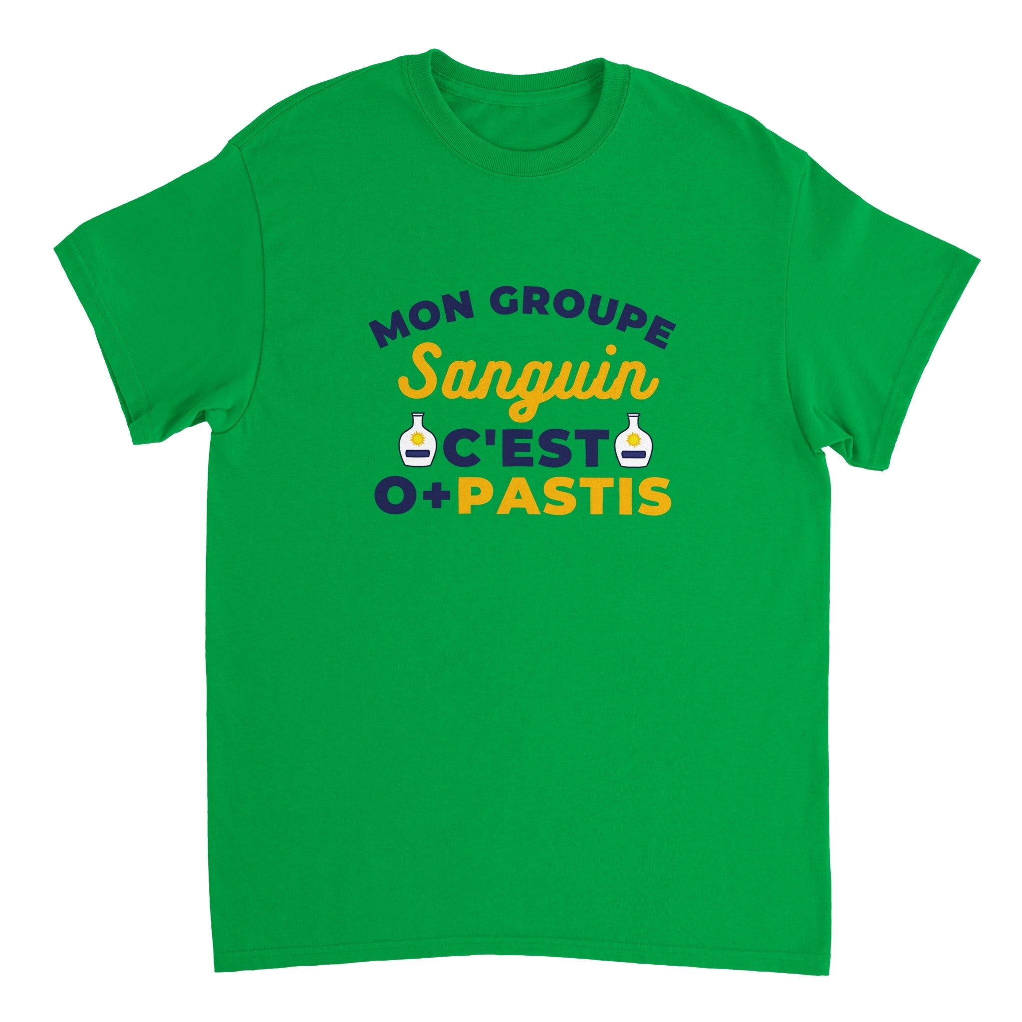 T-shirt Pastis "Mon groupe sanguin c'est O+Pastis" | Mixte.