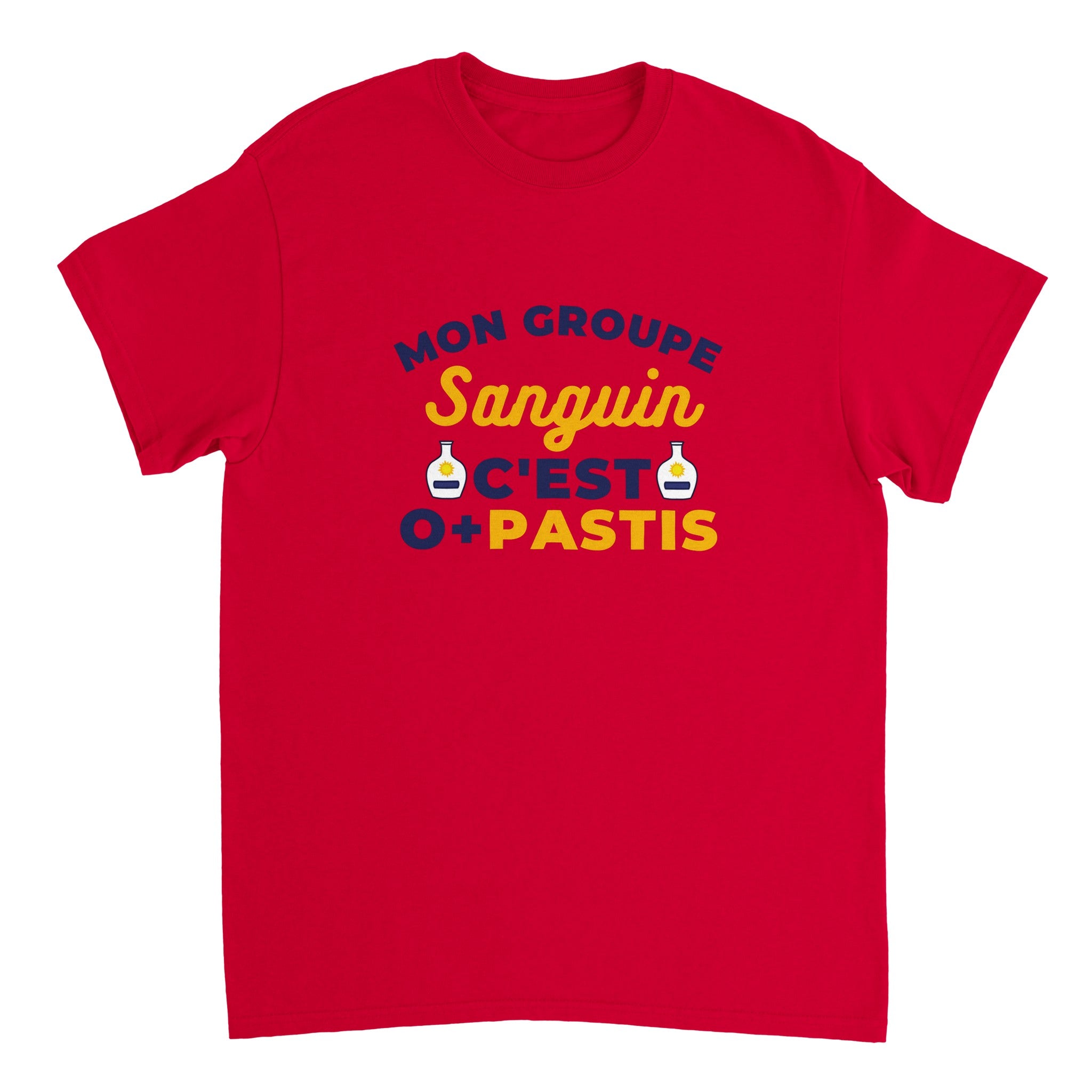 T-shirt Pastis "Mon groupe sanguin c'est O+Pastis" | Mixte.