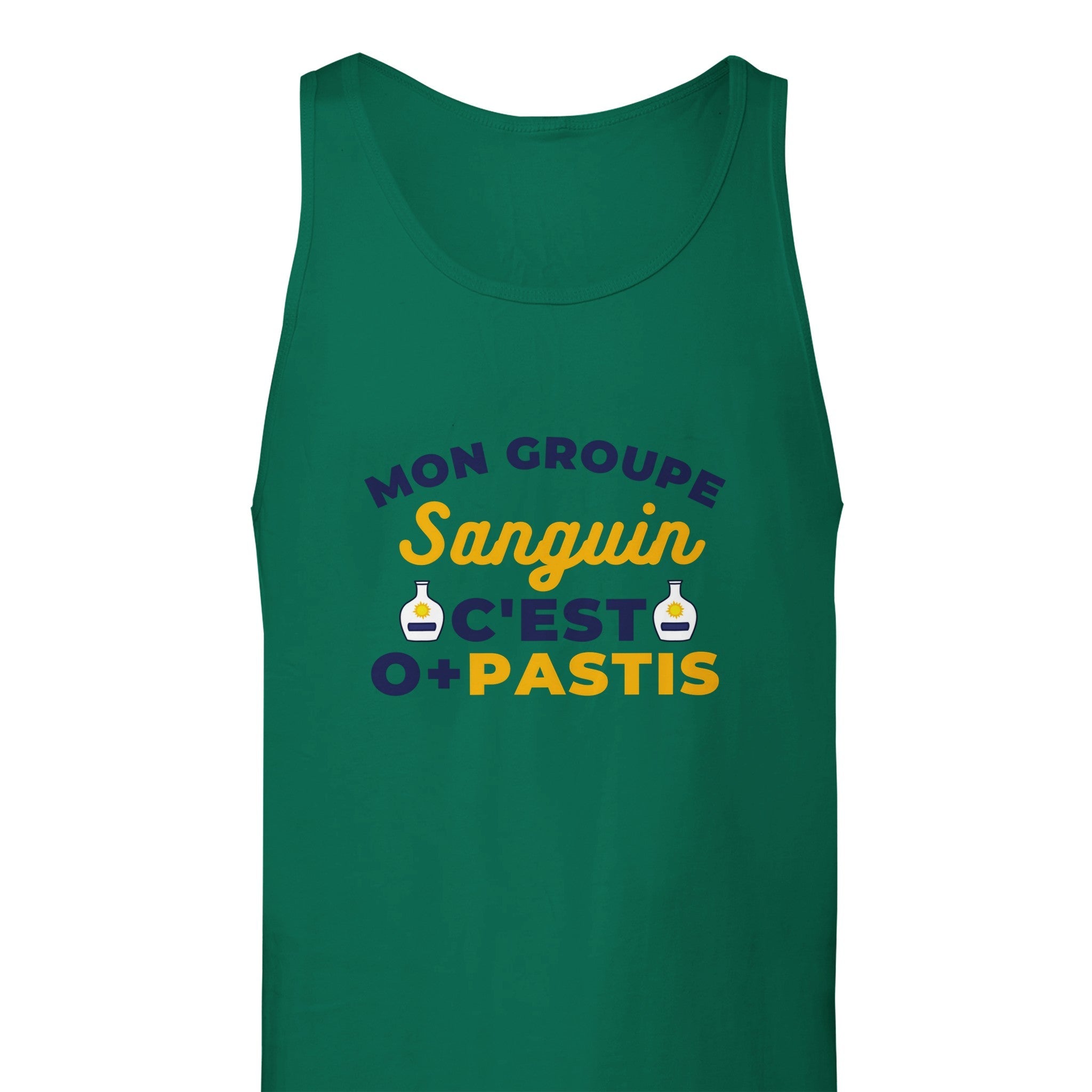 Débardeur Pastis "Mon groupe sanguin c'est O+Pastis" | Mixte.
