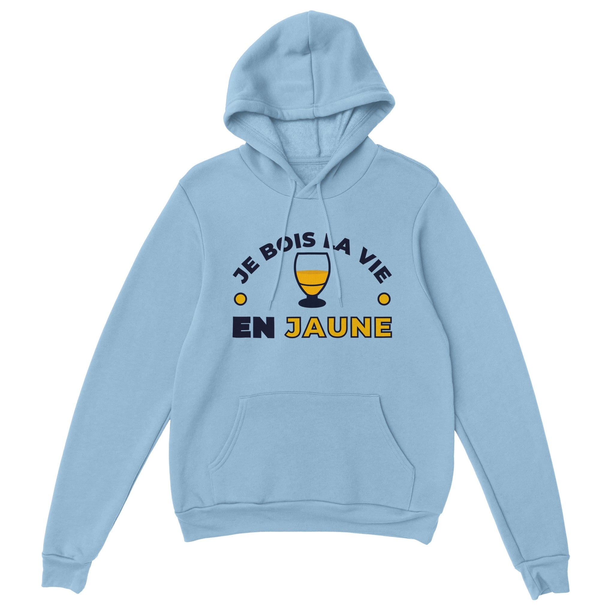 Sweat à capuche pastis "Je bois la vie en jaune" | Mixte French Humour